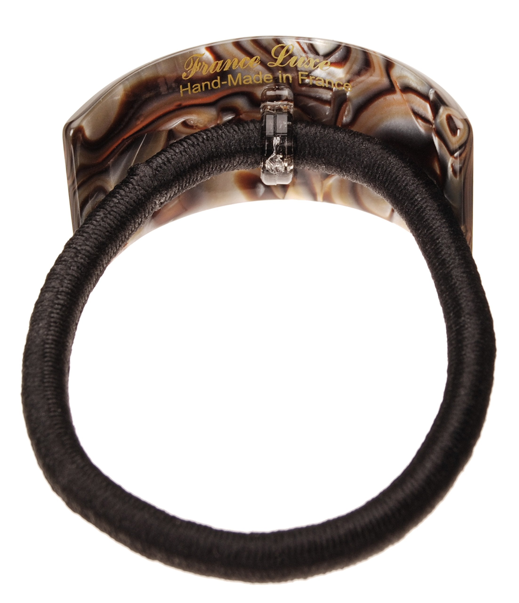 Onyx : France Luxe Rectangle Ponytail Holder - Onyx