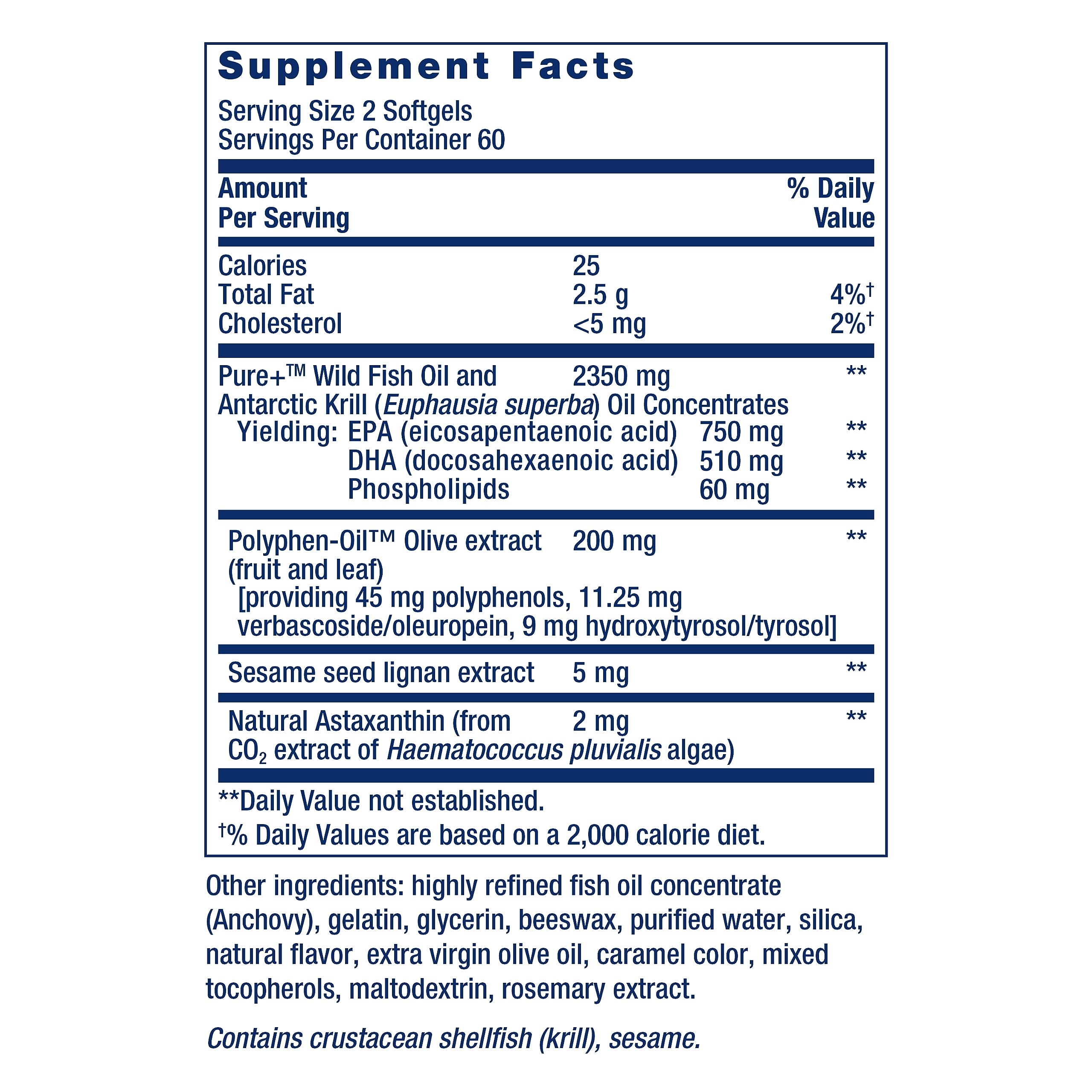 Life Extension Super Omega-3 (Fish Oil) Plus EPA/DHA With Sesame Lignans, Olive Extract, Krill and Astaxanthin (Packaging May Vary), Lemon, 120 Count