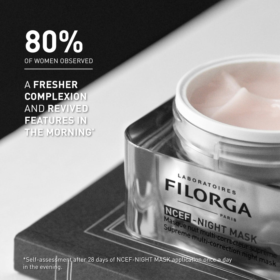 Filorga NCEF-Night Mask Supreme Multi-Correction Concentrated Night Cream for Wrinkles Firmness Radiance, All Skin Types, 1.69 fl oz