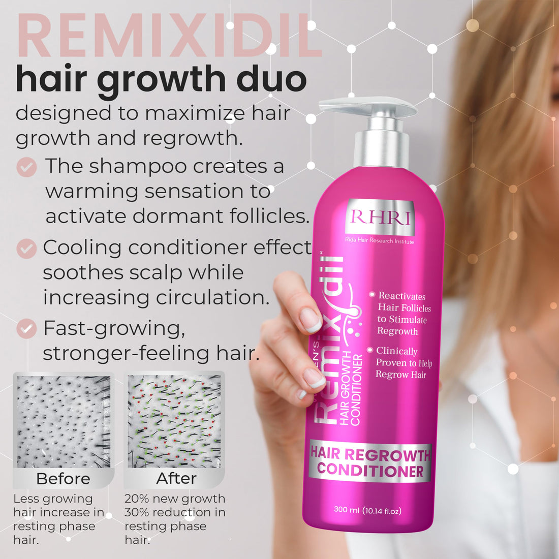 Hair Growth Shampoo and Conditioner Set for Women | Effective Hair Regrowth Treatment | Strengthening, Thickening & Soothing Formula for Healthy, Vibrant Hair | Salon Size (Pack of 2)