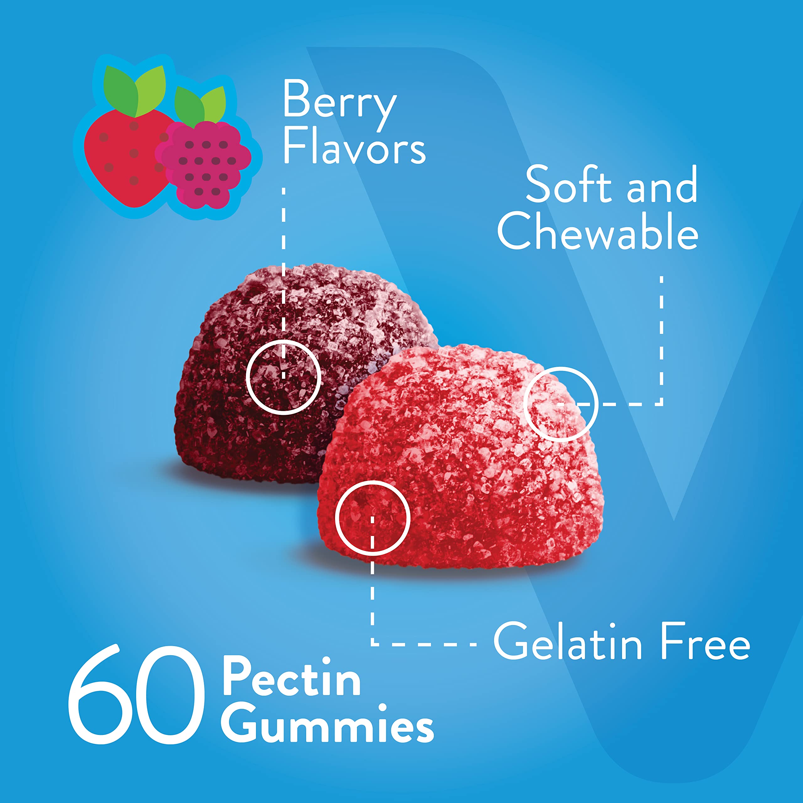 Vitamin D3 Gummies for Adults & Teens - 5,000 IU, 125mcg, Ultra Strength - Joint & Muscle Health, Immune Boost - Chewable Vitamin D Gummies - Vegetarian, Gelatin Free - Tasty Berry Flavored Gummy