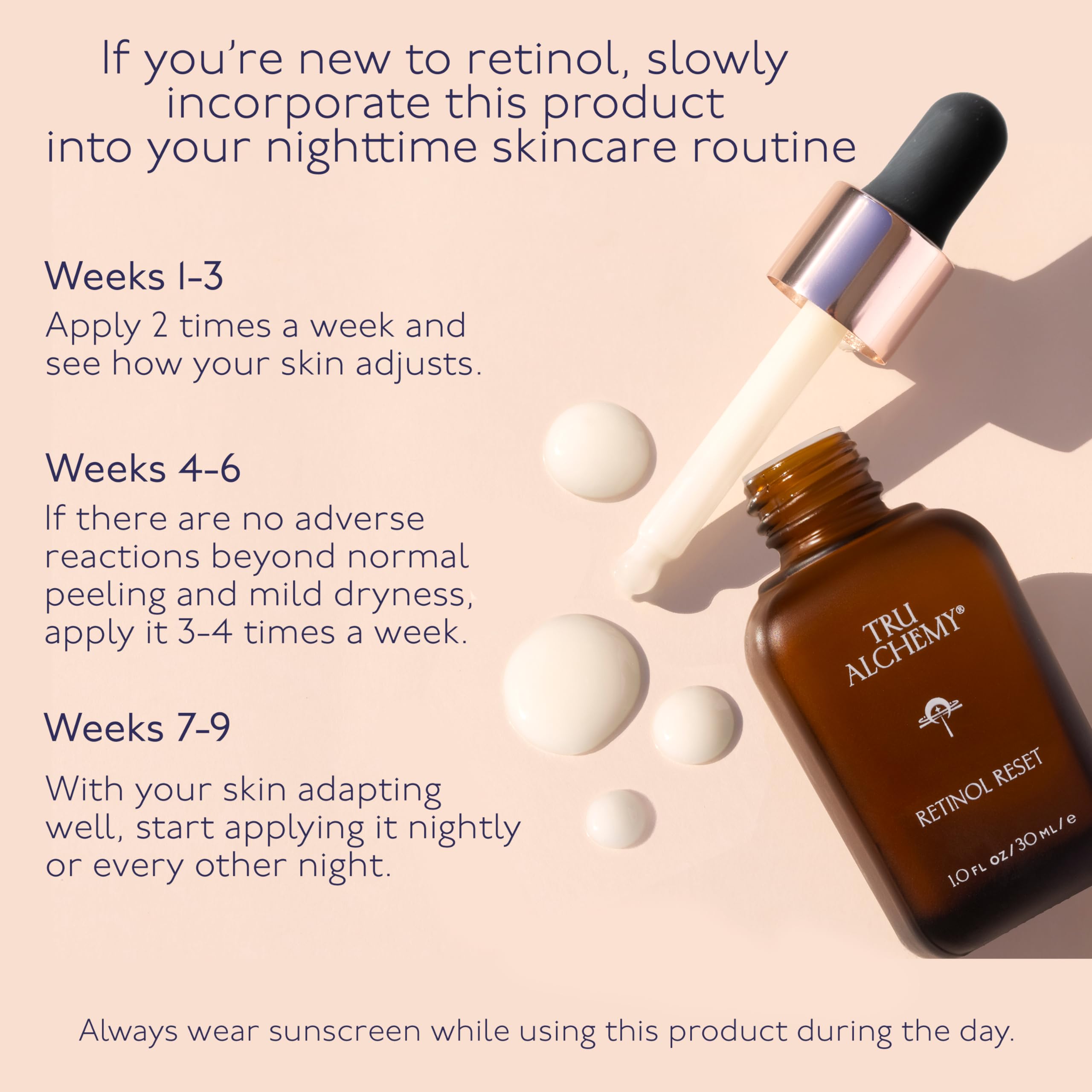 Tru Alchemy Retinol Reset Revitalizing Retinol Serum for face - Wrinkle Appearance Serum & Retinol Cream for Face w/Bakuchiol, Niacinamide for Overnight Renewal w/Long-Term Radiance - 1 fl oz