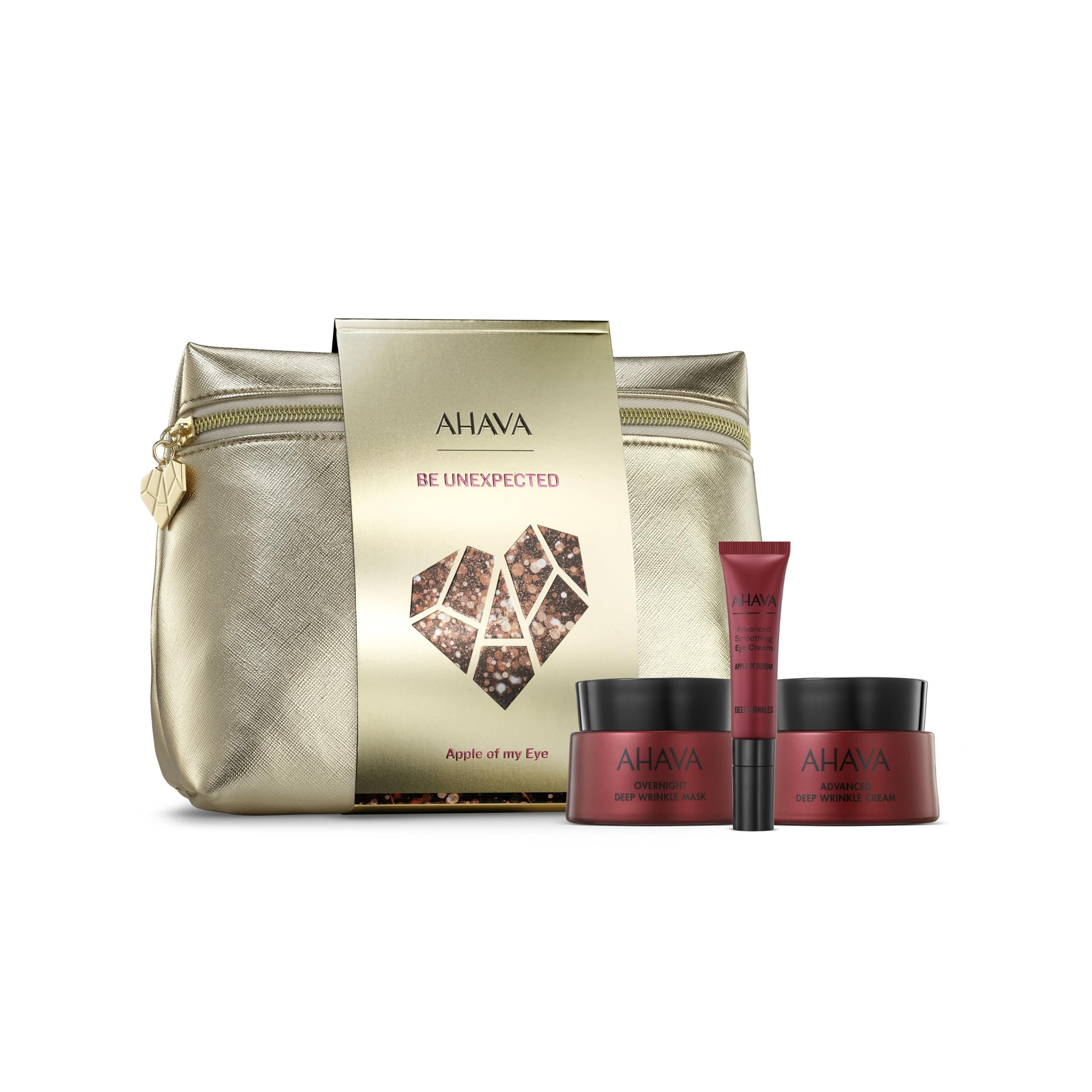 AHAVA Apple of my Eye Gift Set - Includes Advanced Deep Wrinkle Cream 1.7 Fl.Oz, Overnight Deep Wrinkle Mask 1.7 Fl.Oz & Advanced Smoothing Eye Cream 0.5 Fl.Oz, enriched with exclusive Osmoter