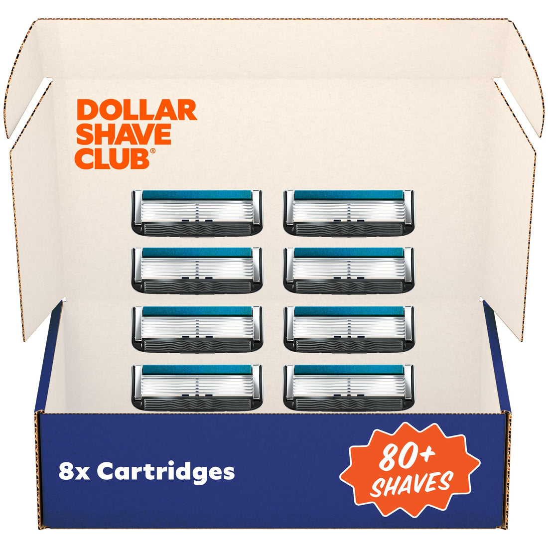 Dollar Shave Club | 6 Blade Razor Refills (8 Pack) | 6 Stainless Steel Blades for a Close & Comfortable Shave