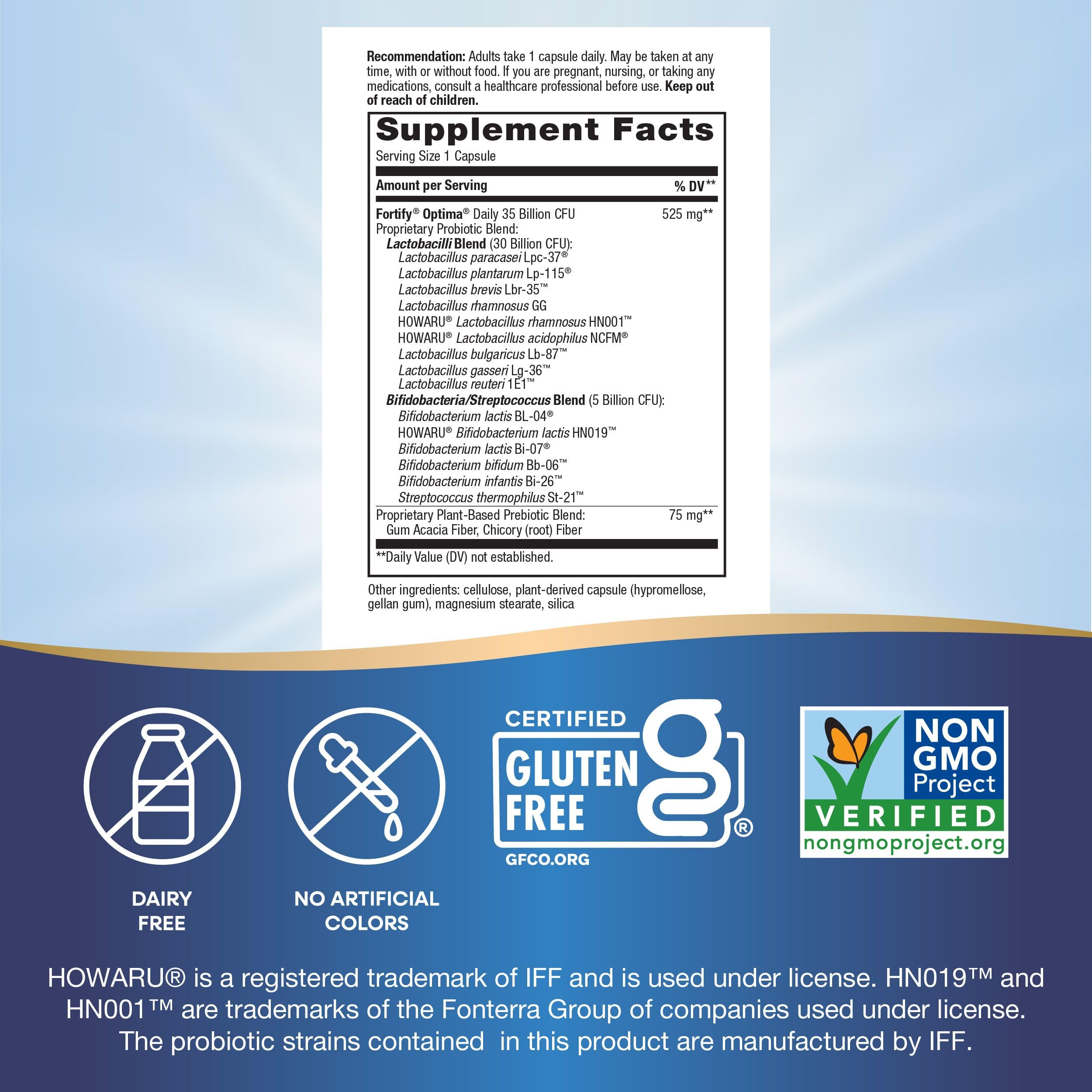 Nature's Way Fortify Optima Probiotic for Adults, 35 Billion Cultures, 15 Strains, Supports Digestive Balance and Immune Health*, No Refrigeration Required, 60 Capsules (Packaging May Vary) - 2 Pack