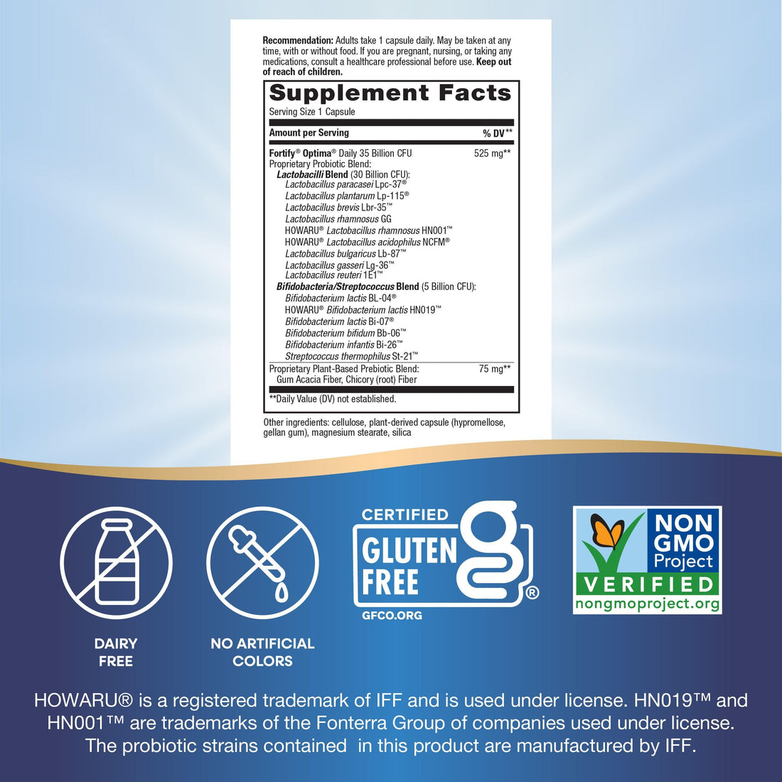 Nature's Way Fortify Optima Probiotic for Adults, 35 Billion Cultures, 15 Strains, Supports Digestive Balance and Immune Health*, No Refrigeration Required, 60 Capsules (Packaging May Vary) - 2 Pack