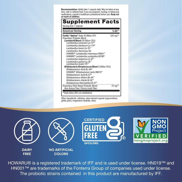 Nature's Way Fortify Optima Probiotic for Adults, 35 Billion Cultures, 15 Strains, Supports Digestive Balance and Immune Health*, No Refrigeration Required, 60 Capsules (Packaging May Vary) - 2 Pack