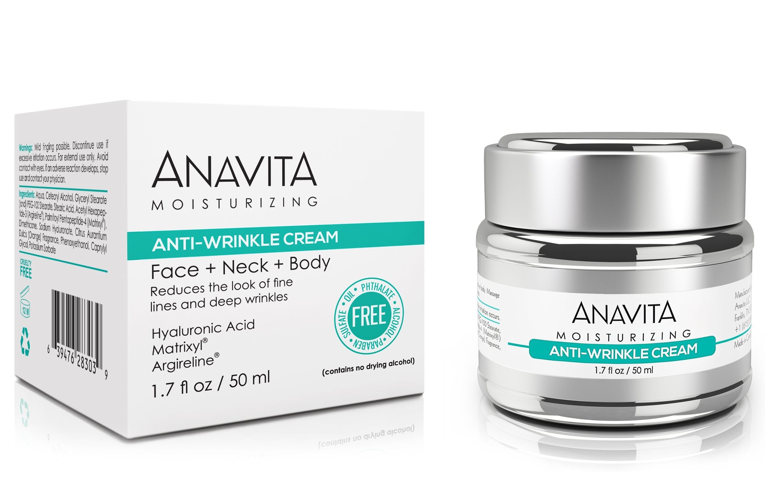 Moisturizing ANTI WRINKLE CREAM For Your Face & Neck - HYALURONIC ACID + ARGIRELINE + MATRIXYL - This Peptide Cream has the Best *** Clinically Proven *** Ingredients To Reduce Fine Lines & Deep Wrinkles. All-In-One Night & Day Cream Moisturizer & An
