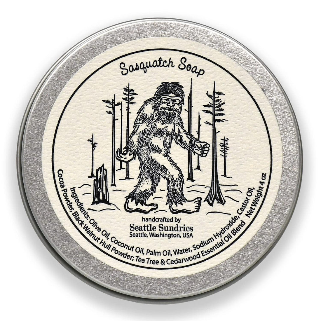 Sasquatch Soap - 100% Natural & Handcrafted, in Reusable Travel Gift Tin