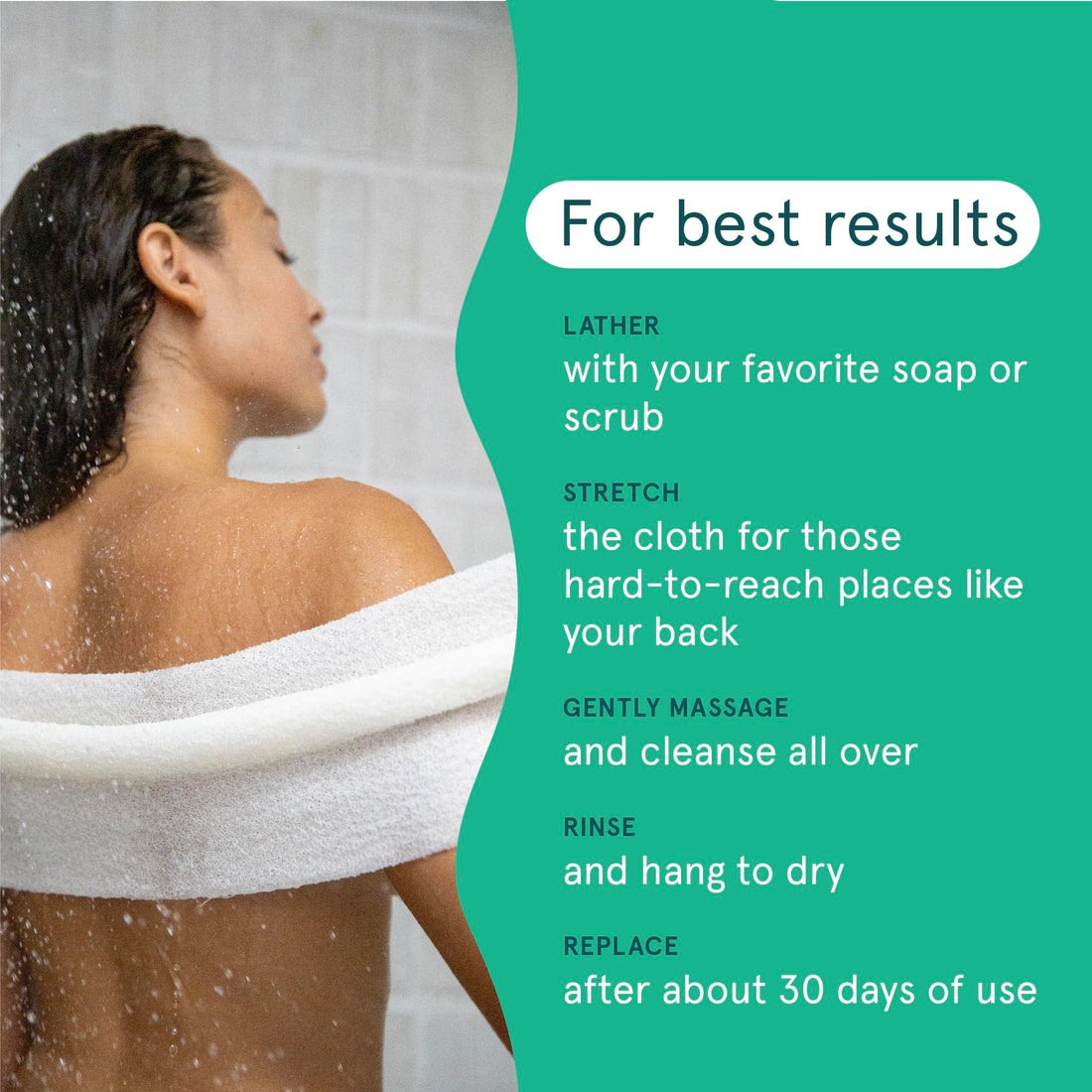 Cleanlogic Sustainable Organic Cotton Exfoliating Stretch Washcloth, Natural, 3 Count