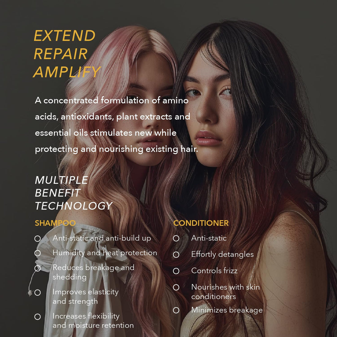 Ethica Beauty Shampoo and Conditioner Set. Clarifying & Deep Conditioning. Promotes Strong, Healthy Hair, Scalp, and Hair Growth, 16.9 Oz