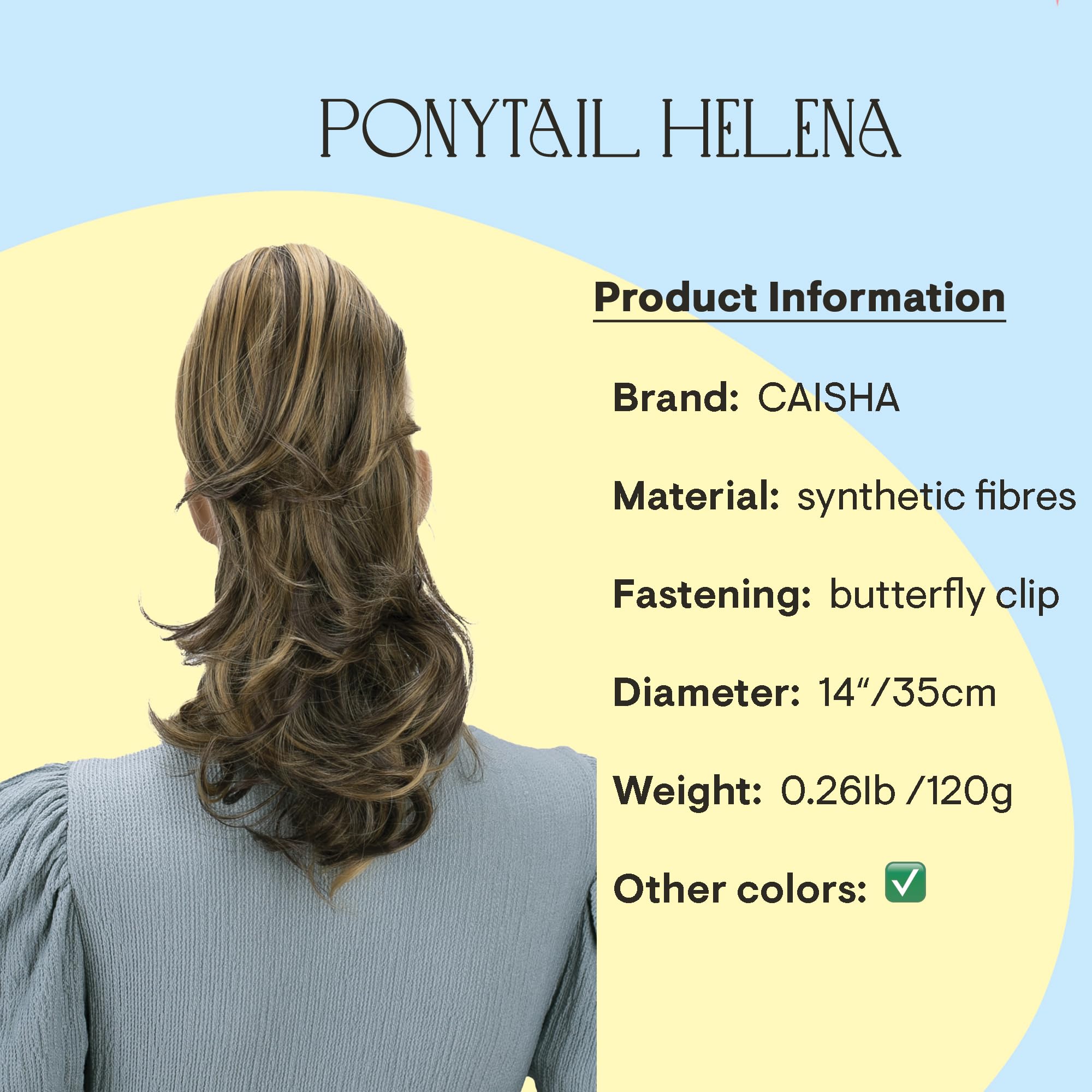 Brown mix # 4H27 H60C : PRETTYSHOP 14 & 110g Hair Piece Ponytail Extension Straight Light Curled Nature Looking Heat-Resisting Different Colors (dark brown mix H60C_4H27)