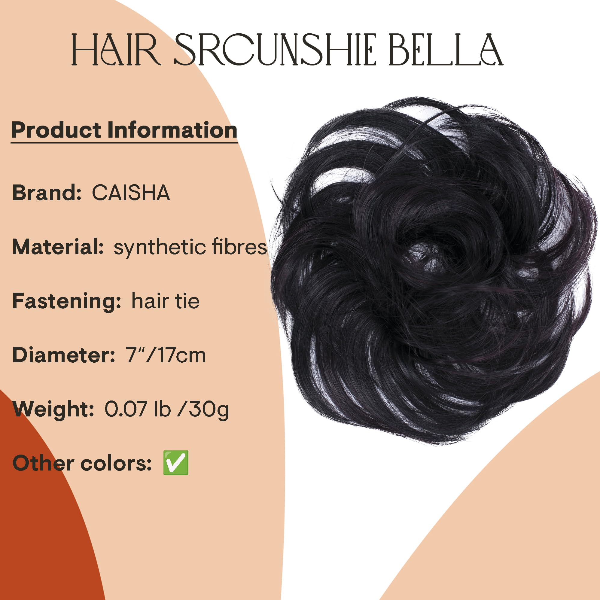 Dark red mix # 1H850 G35B : PRETTYSHOP Scrunchy Scrunchie Bun Up Do Hairpiece Hair Ribbon Ponytail Extensions Wavy Curly or Messy Color Variation (dark red 99 G20A(L))