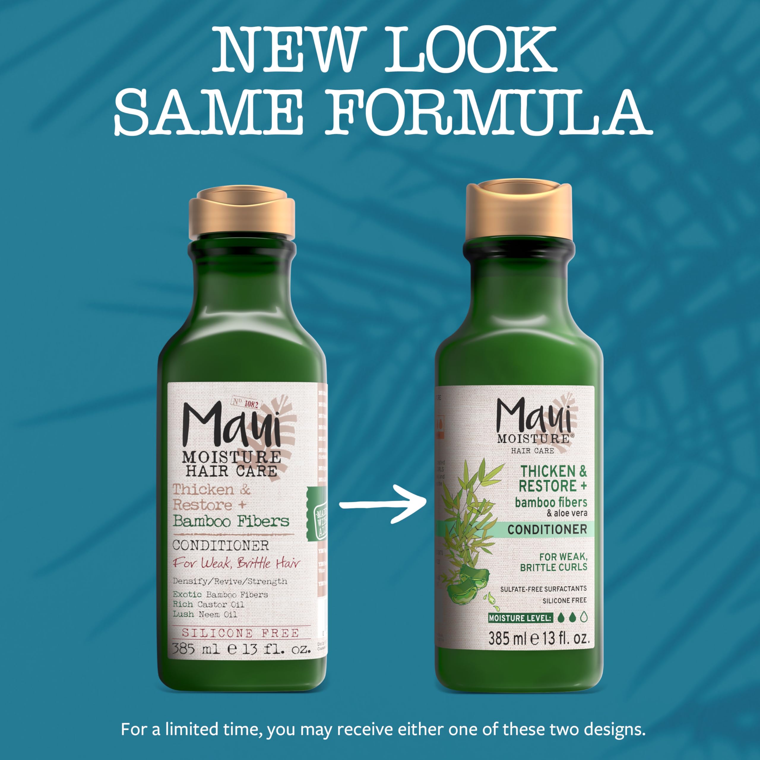 Maui Moisture Thicken & Restore + Bamboo Fiber Conditioner, 13 Ounce