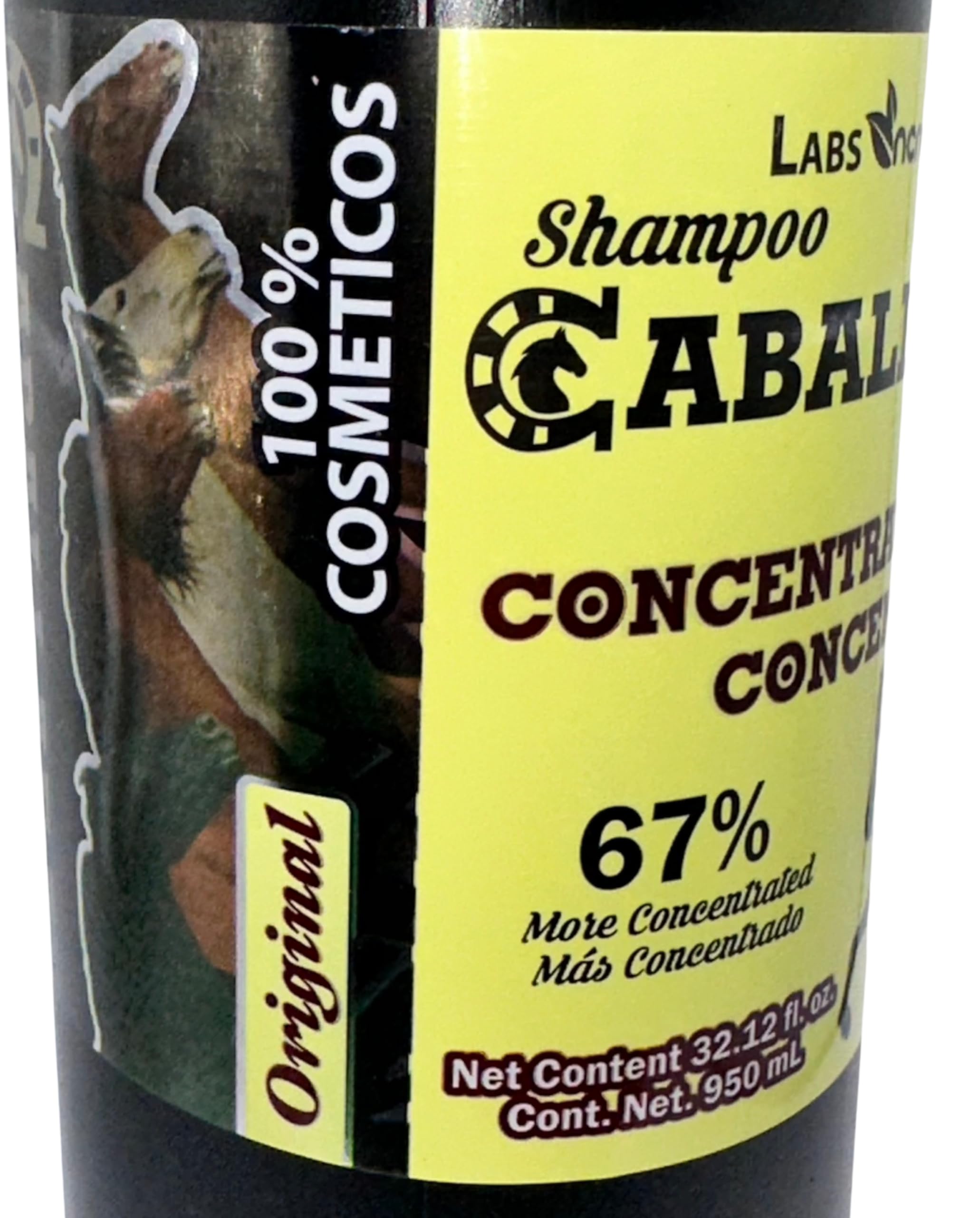CABALLADO Shampoo Cola De Caballo Plus Extra Aceleracion Sin Sal (950m) CABALLADA PLUS 67% more concentraded 100% cosmetico HORSETAIL SHAMPOO 32.12 Fl oz ROSMERY, JOJOBA.