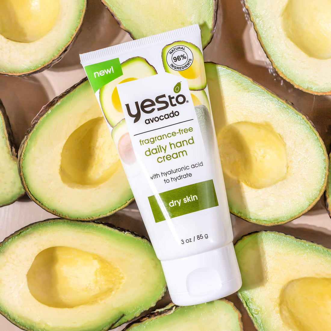 Yes To Avocado Fragrance Free Daily Hand Cream 3 Oz, 2 Pack + Dry Skin + Hydrate and Nourish Skin + Avocado Oil and Hyaluronic Acid + Vegan + 96 Natural Ingredients