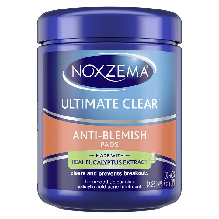 Noxzema Ultimate Clear Face Pads Clears & Prevents Acne Anti-Blemish Made with Over 60% Alcohol 90 Count