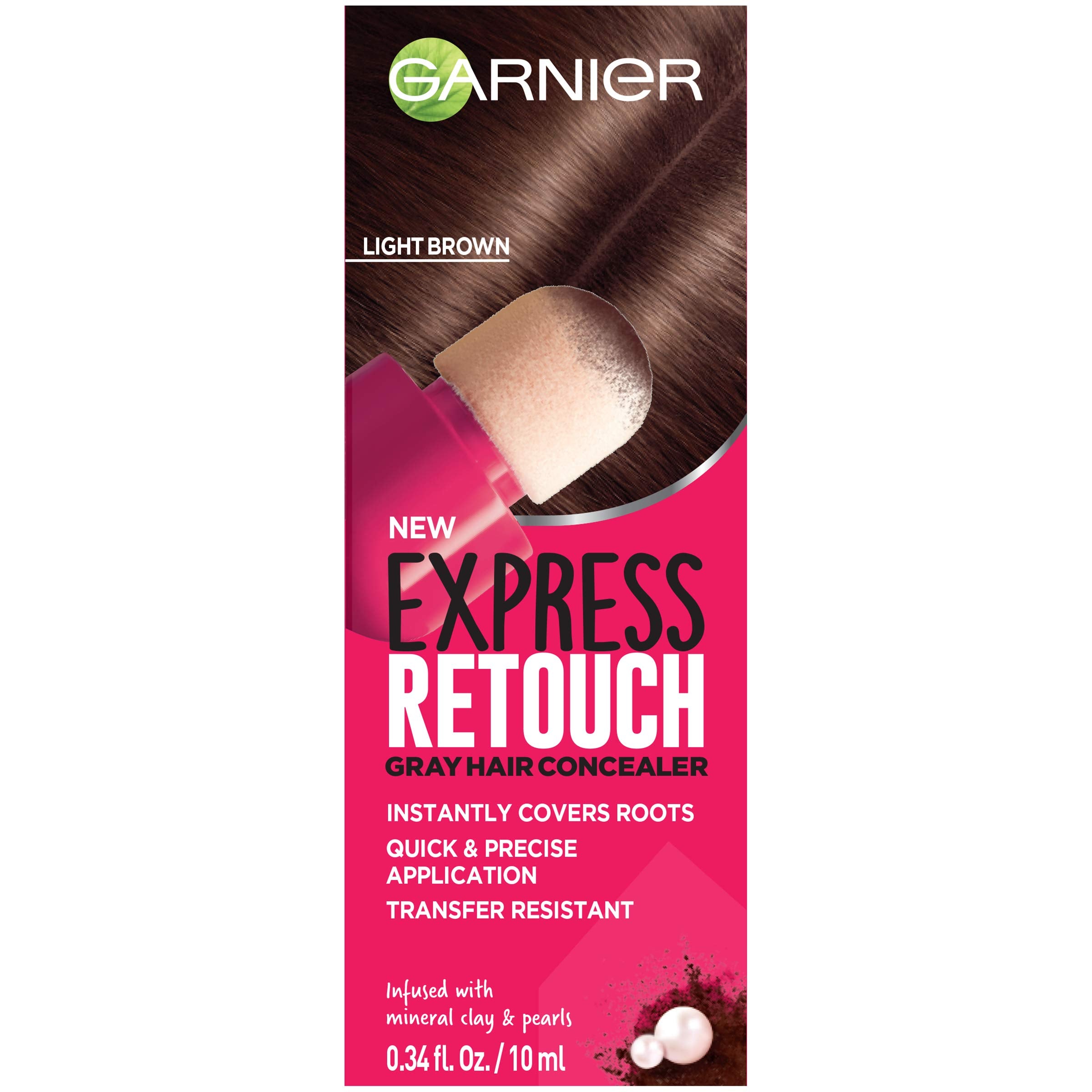 Garnier Hair Color Express Retouch Gray Hair Concealer, Instant Gray Coverage, Brown, 1 Count