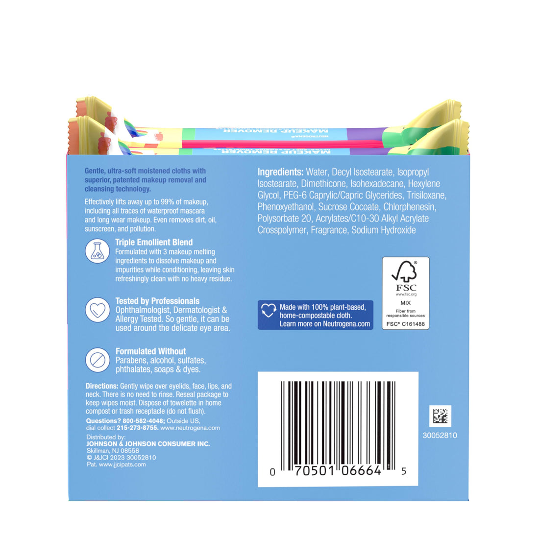 Care with Pride Neutrogena Makeup Remover Cleansing Towelettes, 25 Count, Twin Pack