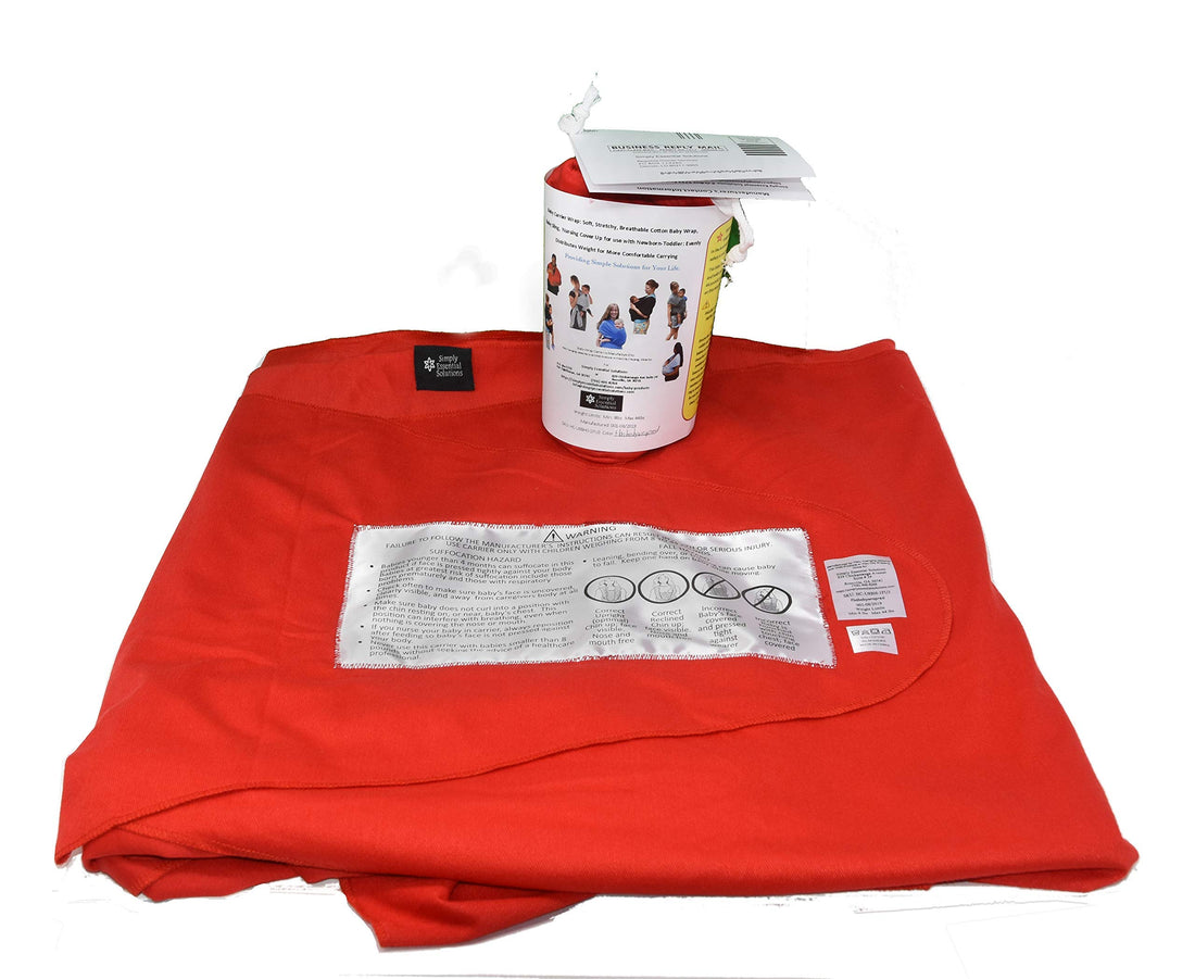 Baby Wrap Carrier Soft, Stretchy, Cotton Baby Wrap, Baby Sling, Nursing Cover Up for use with Newborn-Toddler: Evenly distributes Weight for More Comfortable Carrying (red)