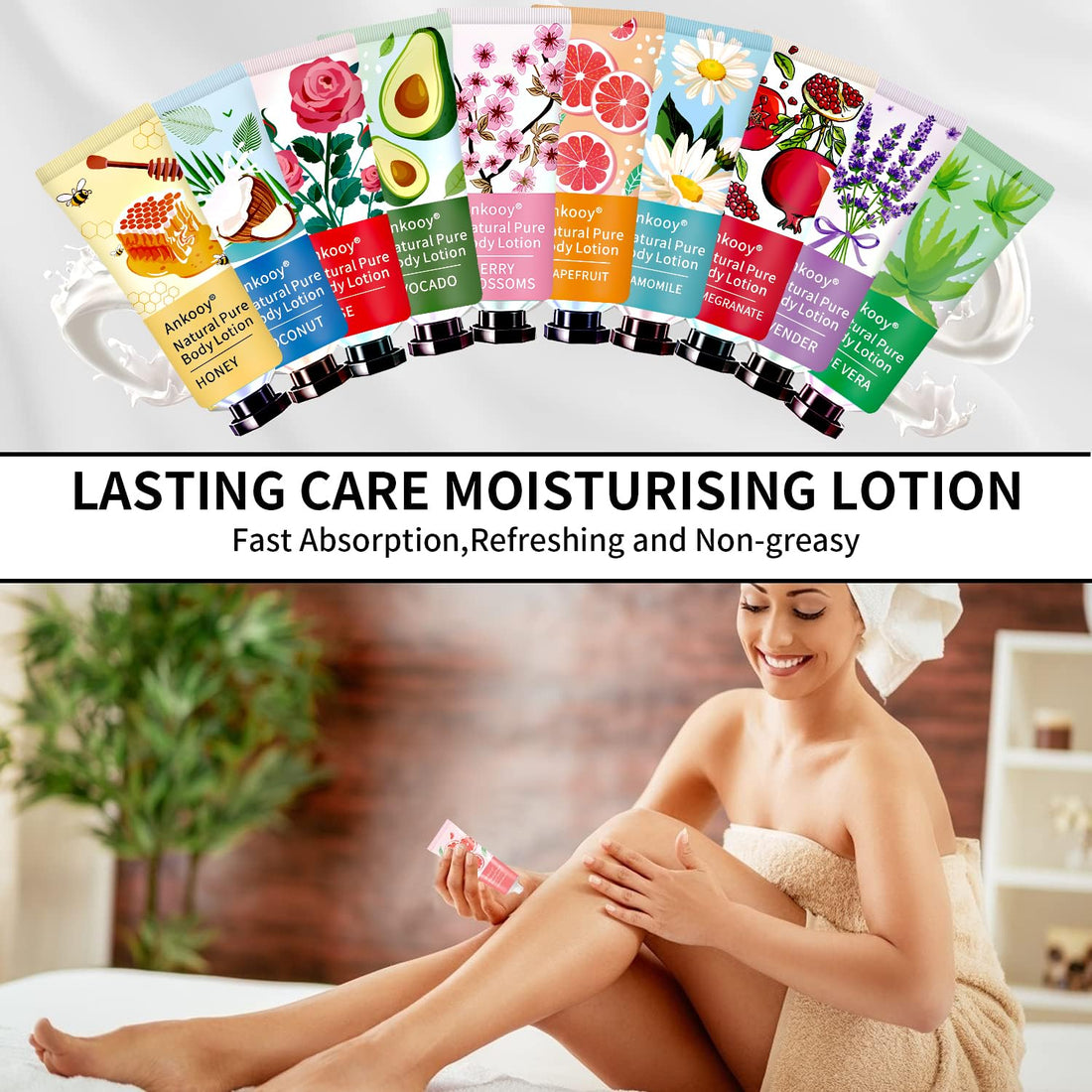 ANKOOY 36 Pack Body Lotion for Women Dry Skin,Mothers Day Gifts,Easter Basket Stuffers for Teen Girls,Teacher Appreciation Gifts Nurse Gifts for Coworkers,Travel Size Lotion Birthday Gifts for Women