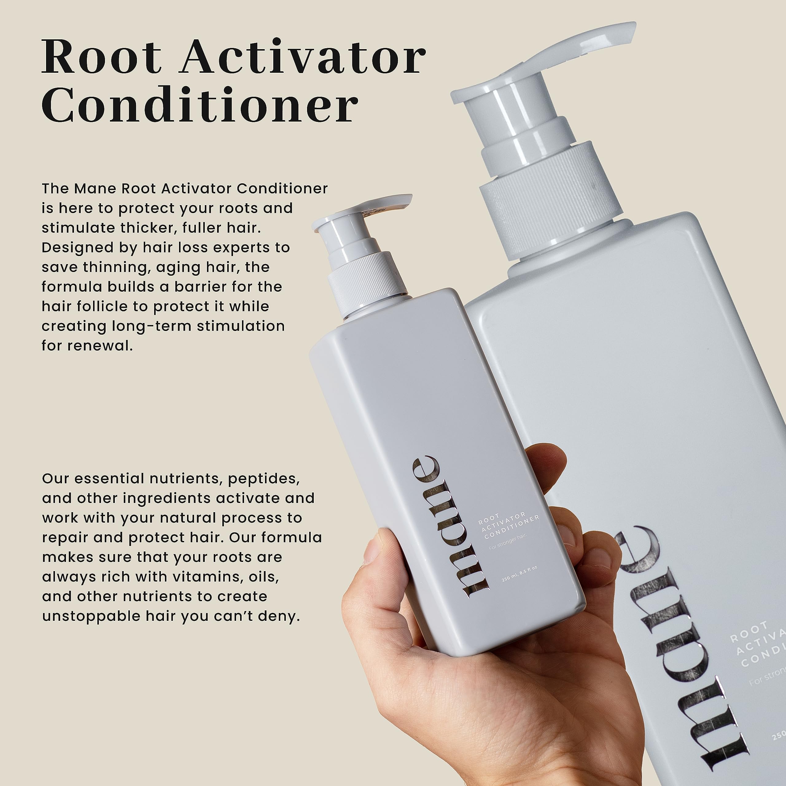 Hair Growth Conditioner for Men (250ml) - Thickening Conditioner for Stronger Follicles, Healthy Roots & Scalp - Volumize, Full & Thicker Hair for Men