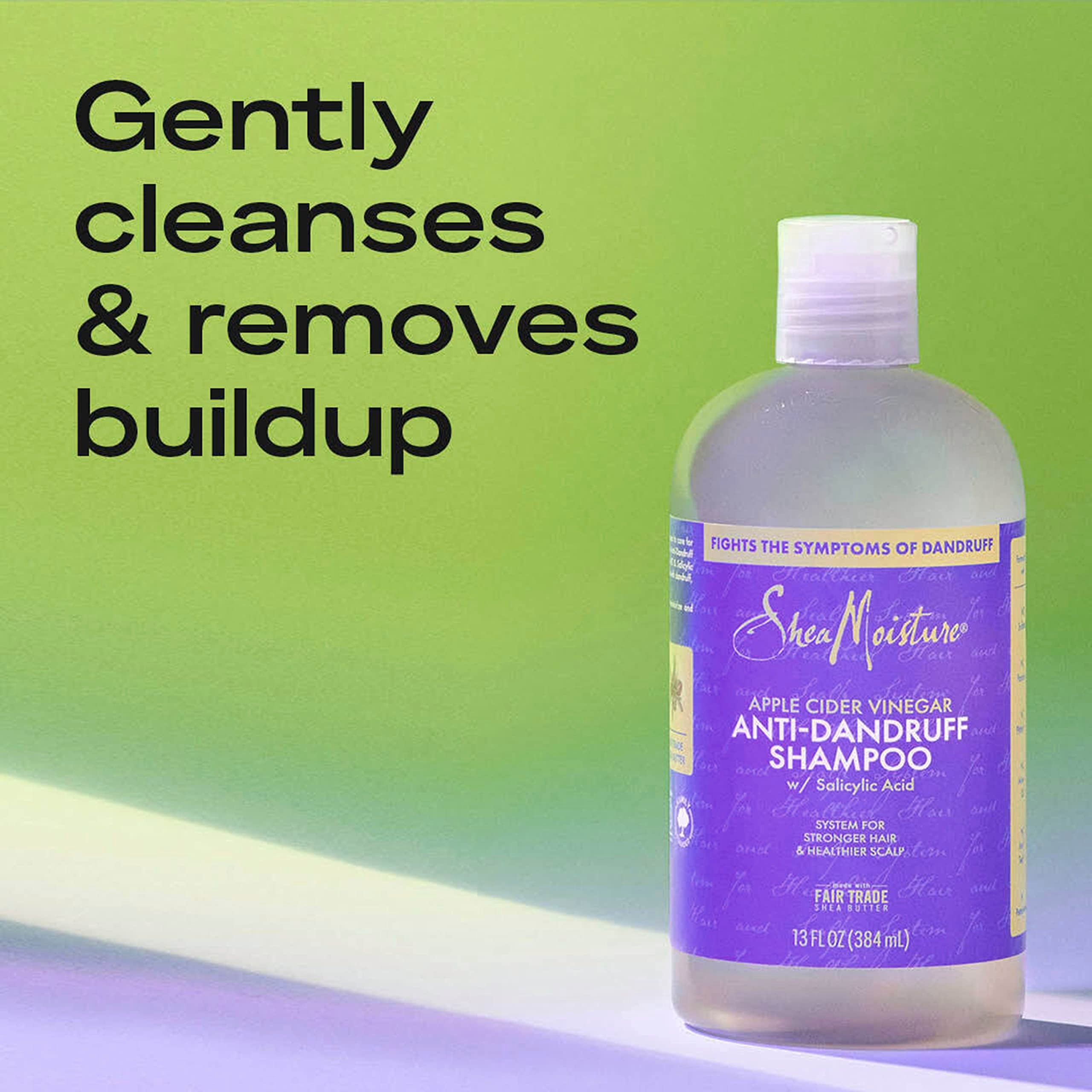 SheaMoisture Anti-Dandruff Shampoo & Conditioner Set –Apple Cider Vinegar Scalp Treatment w/Salicylic Acid, Hair Strengthening, 12 Oz Ea