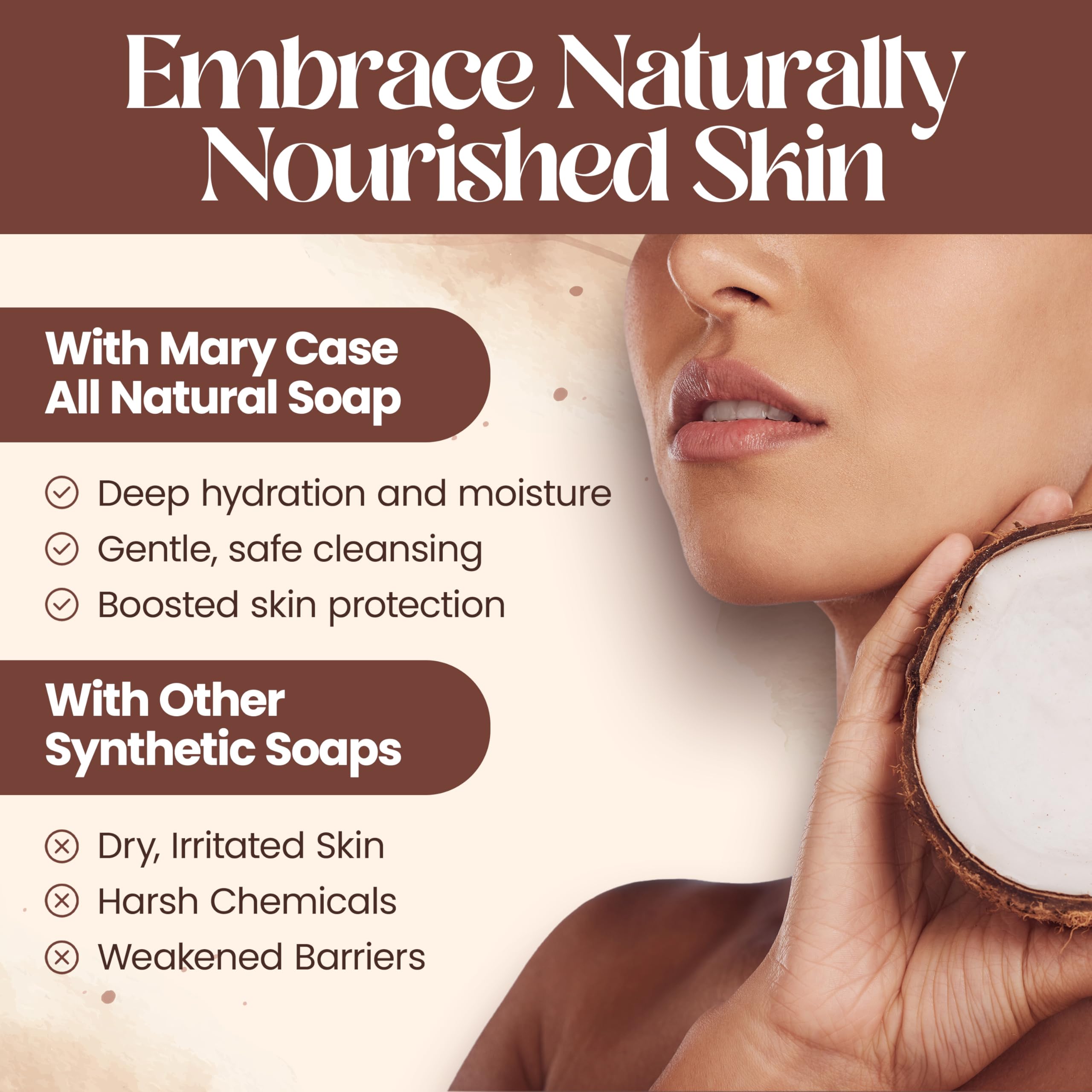 Mary Case All Natural Bar Soap for Men & Women (Set of 4) - Tea Tree Body Soap Bars with Olive, Coconut, Tea Tree Oils & Leaves - Vegan Bath Soaps for Balancing Oily Skin & Clearing Pores