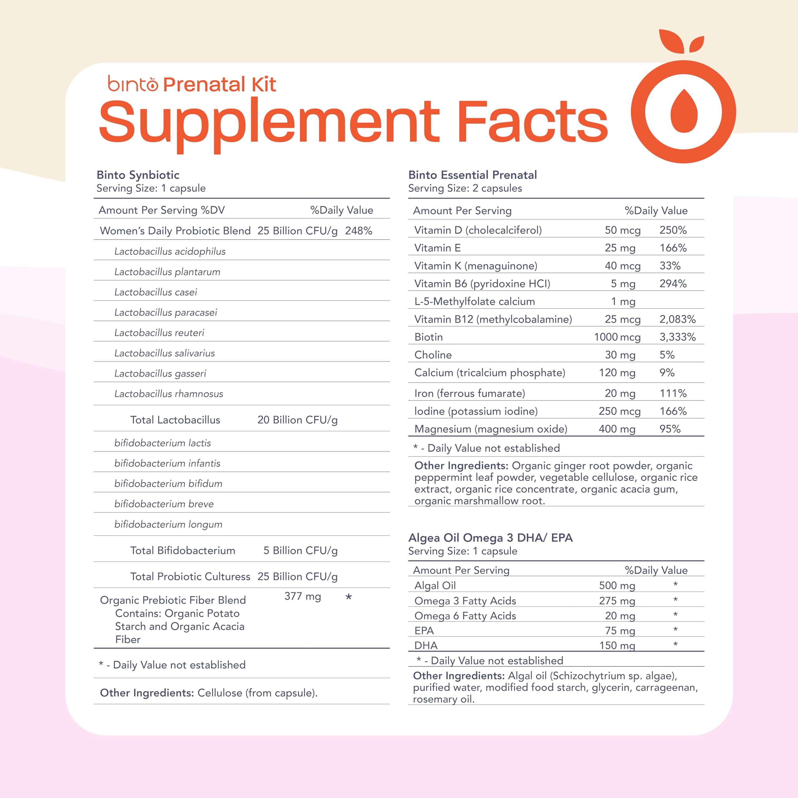 4-in-1 Prenatal Supplements to Support Healthy Mama & Baby - 1 Month Supply - Multivitamin + Probiotics, Iron, DHA, Methylated Folate, & Folic Acid - NON-GMO, Gluten Free, Vegetarian, No Preservatives