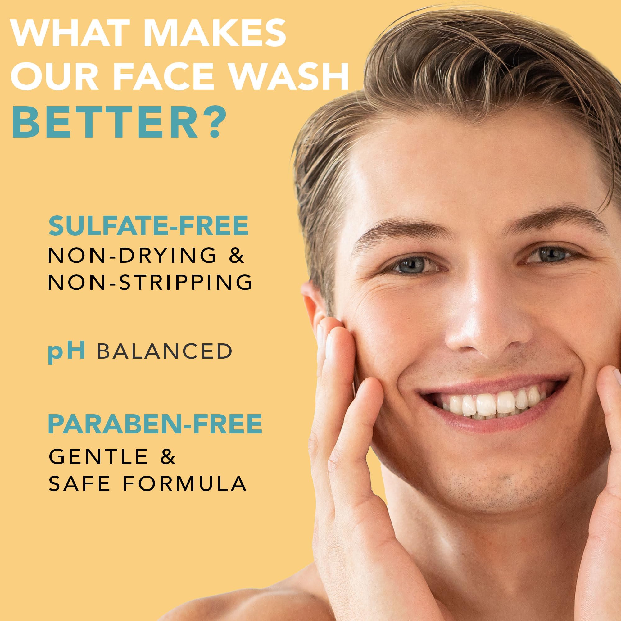 Facial Cleanser; Gel Face Wash with Organic and Natural Anti-Aging Formula; Restorative Gentle Soap for Anti Breakout, Deep Pore Cleansing; Normal, Combo or Acne Prone Skin, Daily Use Men & Women