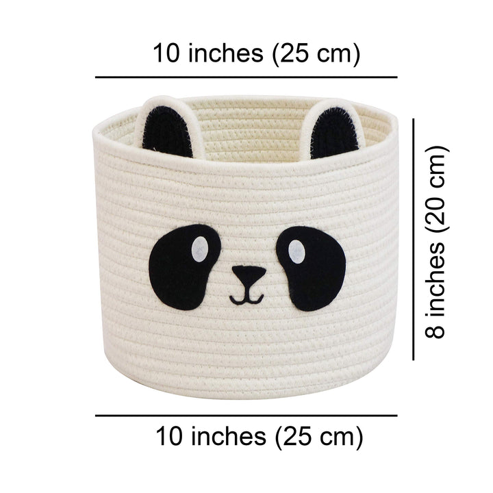 T&T Homewares Small Cute Panda Bear Basket for Kids Room Decor, Baby Shower, Baby Diaper Organizer, Baby Laundry Baskets, Woodland Nursery Decor, Kids Room Organizer, Dog Cat Toy Basket