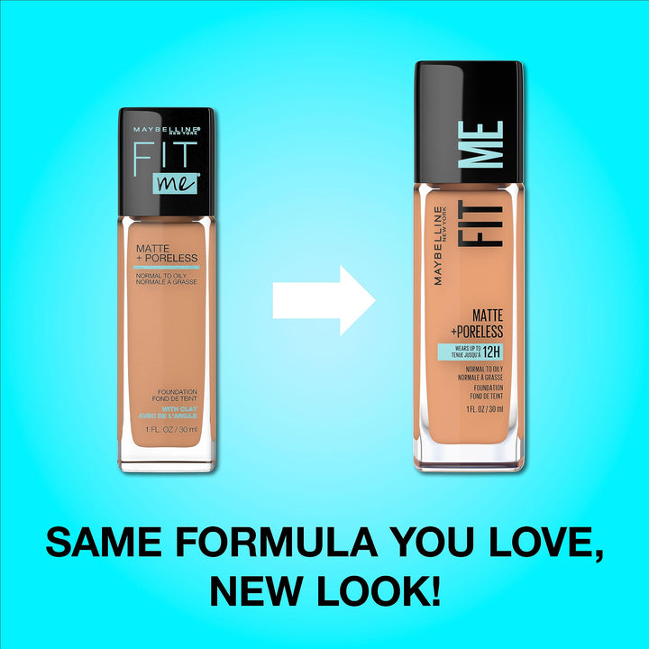 Maybelline New York Fit Me Matte Plus Pore Less Foundation, Java, 1 Fluid Ounce