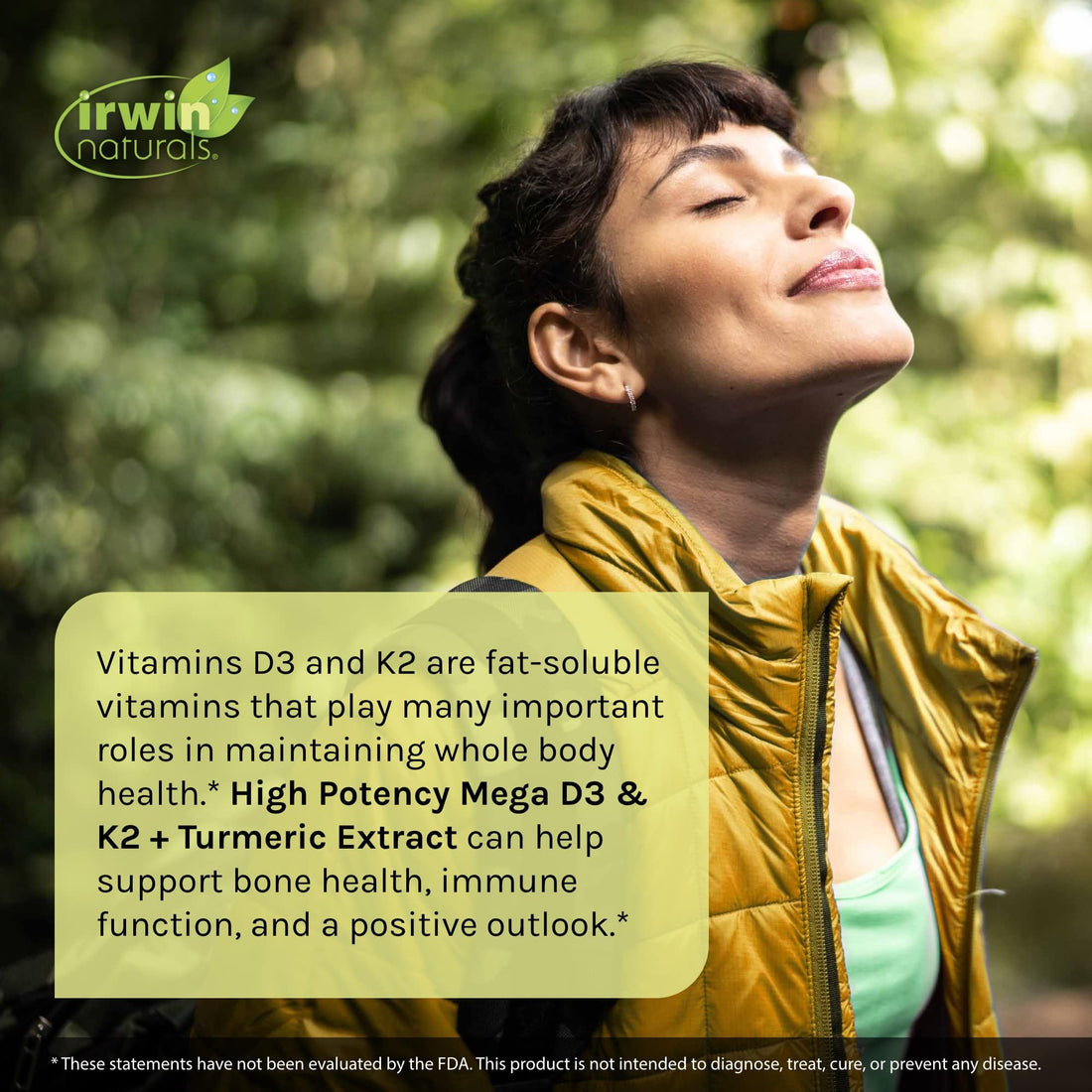 Irwin Naturals Vitamin D3 + K2 - High Potency Mega D3 + K2 Complex with Turmeric Extract- (60 Liquid Softgels) with Pill Case - Dietary Supplement for Bone Health with D, K, Magnesium Multivitamin