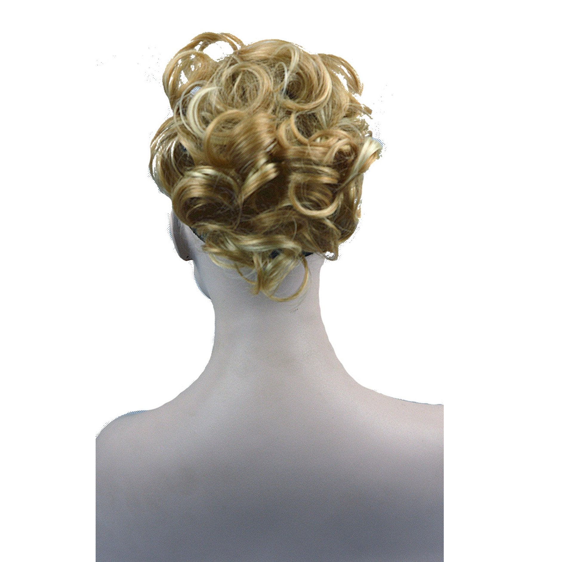 Lydell Short Ponytail Hair Extension Wavy Synthetic Hair-Piece with Jaw Claw (24H613 Blonde Highlighted)