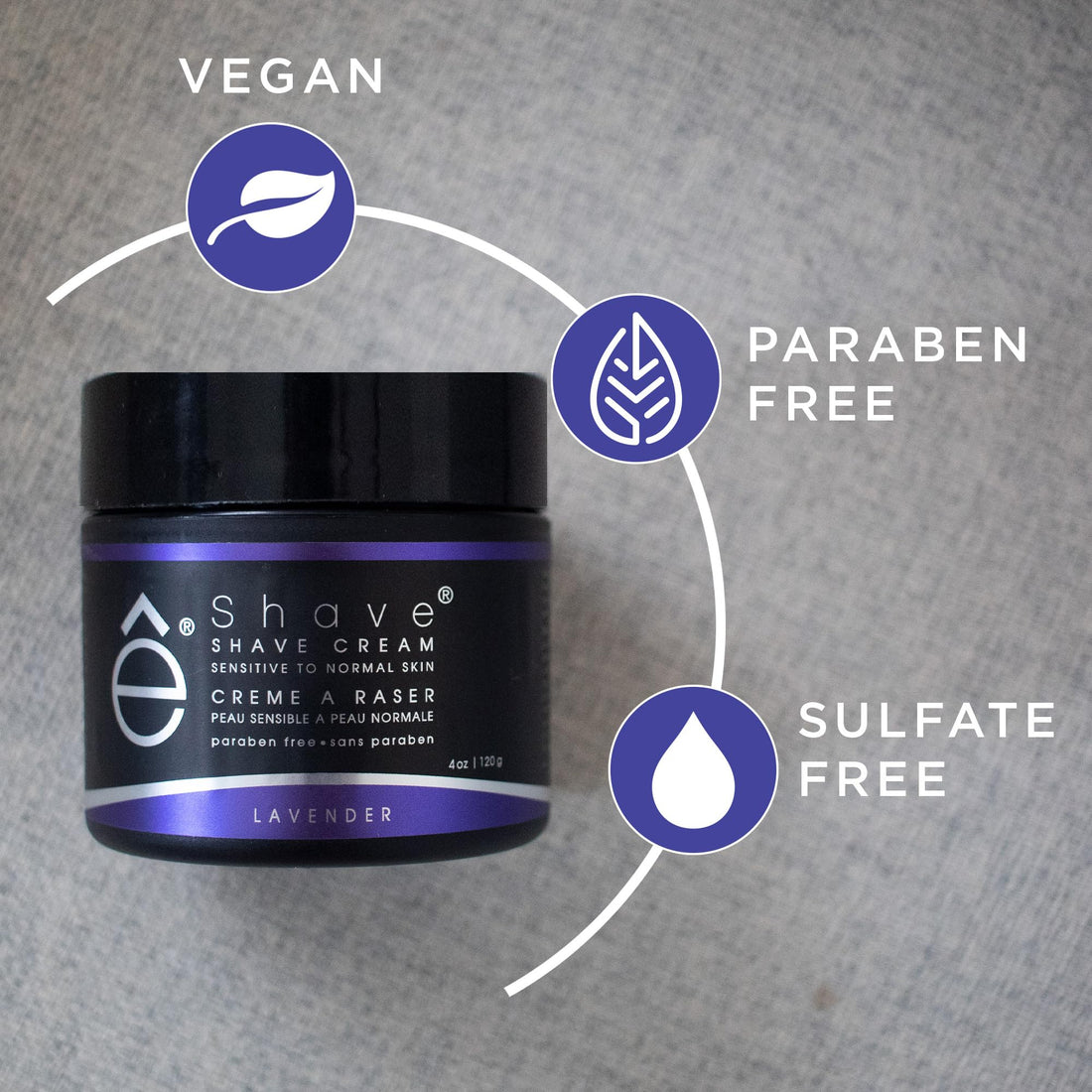eShave Shave Cream, Lavender, 4 oz.
