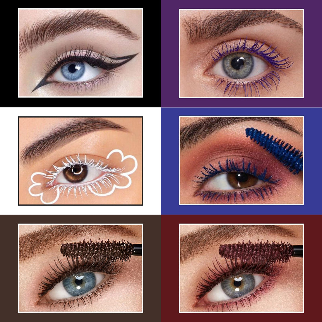 UCANBE Black and Purple Mascara and Liquid Eyeliner Set, Waterproof Colored Eye Makeup Duo - Enhance Your Gaze with Natural Lasting Lift & Curl for Lashes and Pigmented Smudge-Proof Eye Liner