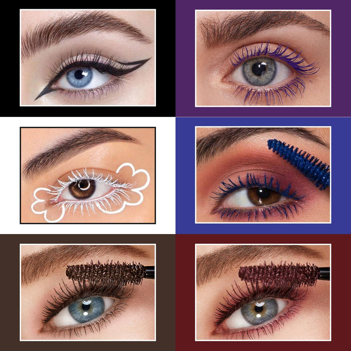 UCANBE Black and Purple Mascara and Liquid Eyeliner Set, Waterproof Colored Eye Makeup Duo - Enhance Your Gaze with Natural Lasting Lift & Curl for Lashes and Pigmented Smudge-Proof Eye Liner