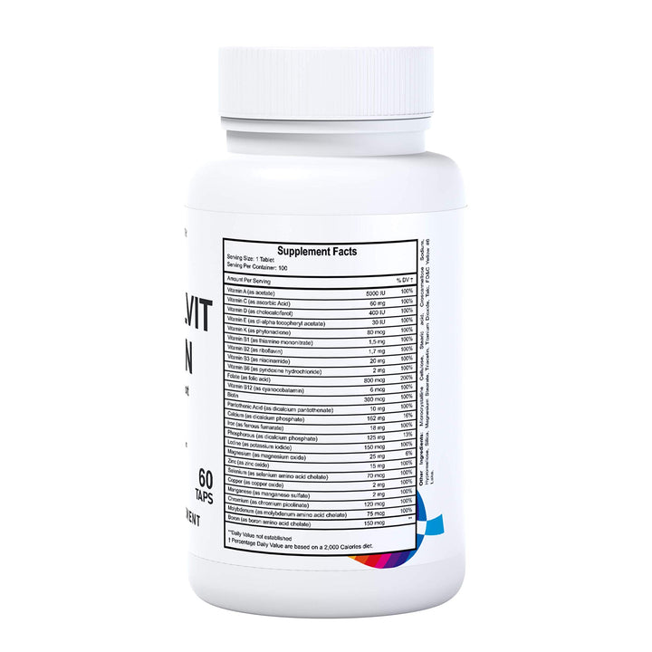 Hallusa Natural HALLMULTIVIT Women - Multivitamin for Women, Hair Skin and Nails Vitamins (Vitamin D, C, D3, B12, E & More), Biotin, Iron, Folate, Calcium, Magnesium & Zinc