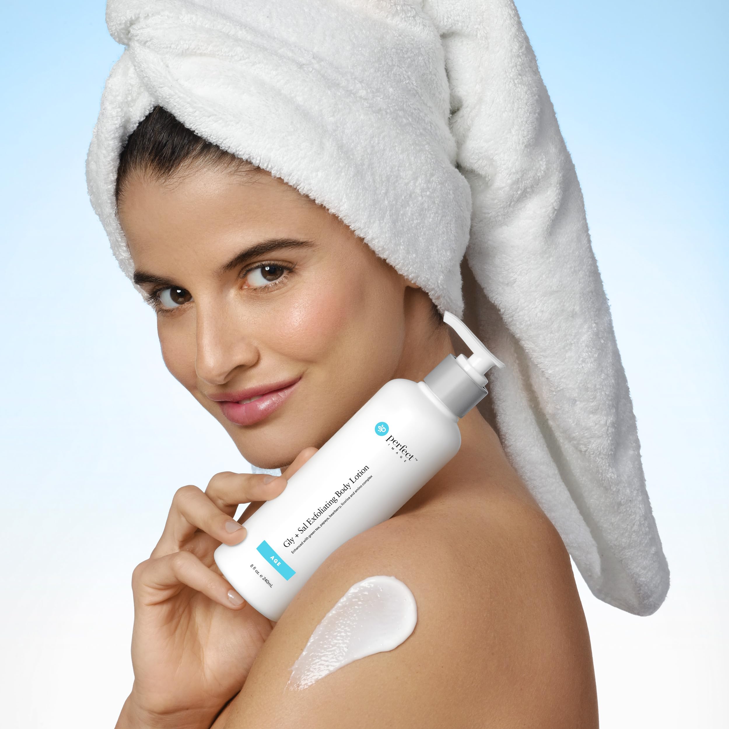 Perfect Image Gly + Sal Exfoliating Body Lotion, 8% Glycolic Acid and 2% Salicylic Acid Lotion Enhanced with Green Tea, Papaya, Bearberry, Licorice and Amino Complex
