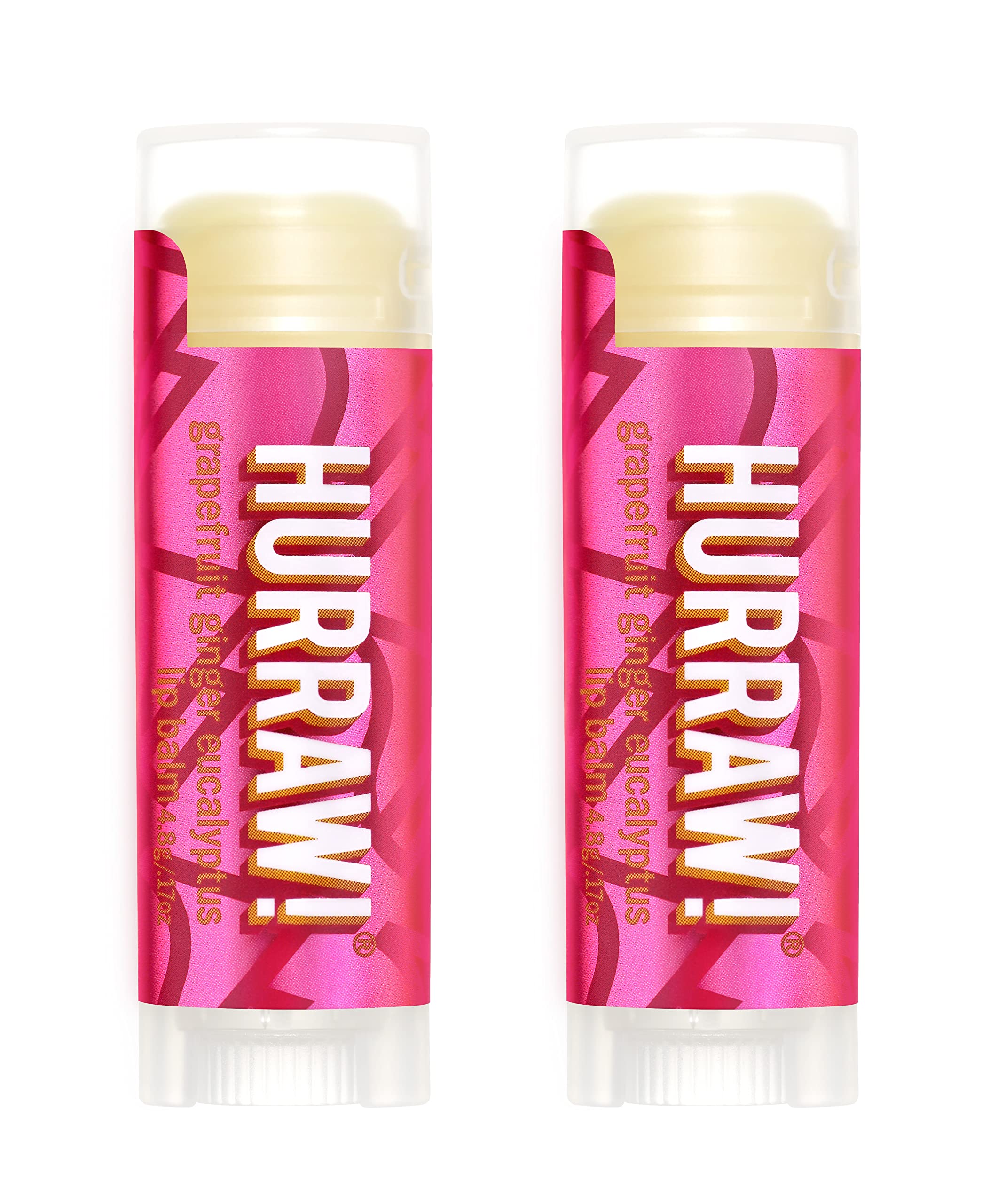 Hurraw! Grapefruit, Ginger, Eucalyptus (Kapha) Lip Balm, 2 Pack: Organic, Certified Vegan, Cruelty and Gluten Free. Non-GMO, 100% Natural Ingredients. Bee, Shea, Soy and Palm Free. Made in USA