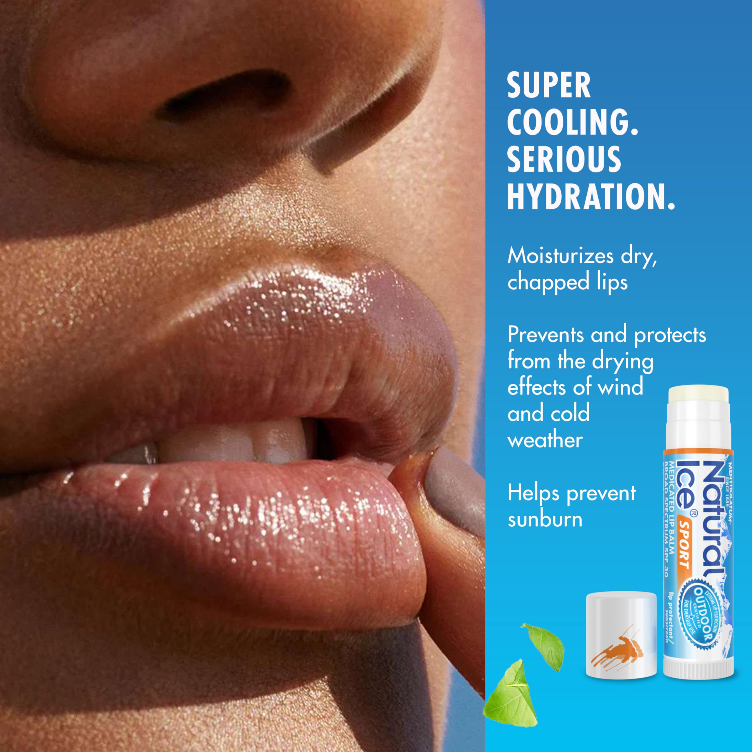 Natural Ice Lip Protectant/Sunscreen Sport Spf 30, 0.16-Ounce Tubes (Pack Of 12)