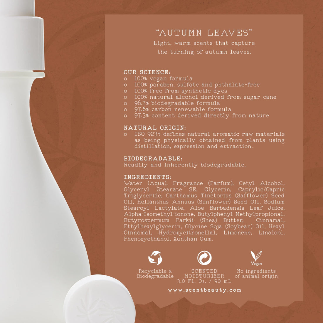 ESSCENTIALS Autumn Leaves Moisturizer | Lightweight, Moisturizing Lotion Featuring Subtle Notes Of VÃƒ©tiver & Cedarwood, 3.0 oz / 90mL