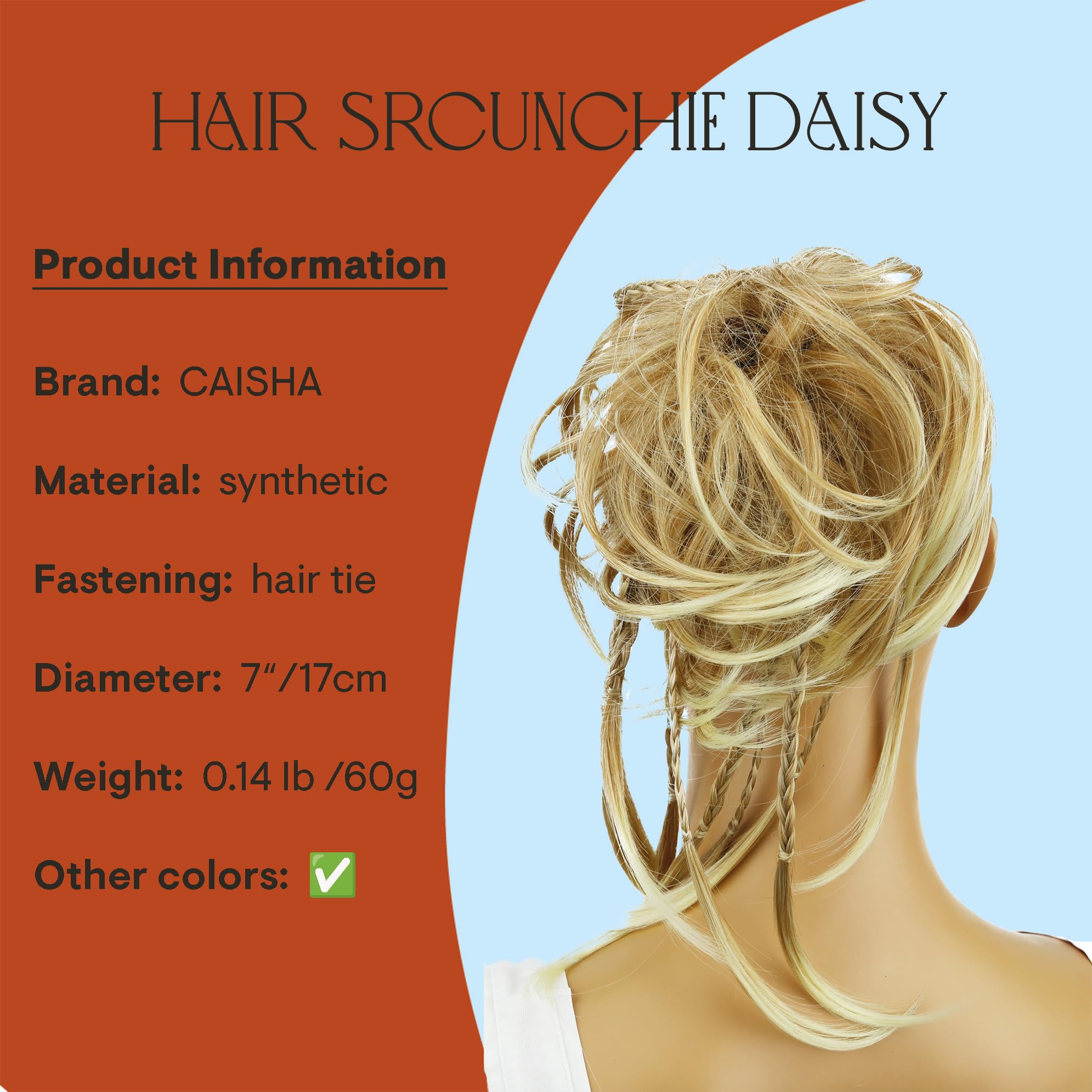 Blonde Mix # 28T613 G11D: Prettyshop Hairpiece Hair Rubber Scrunchie Scrunchy Updos Voluminous Wavy Messy Bun Blonde Mix # 28T613 G11D