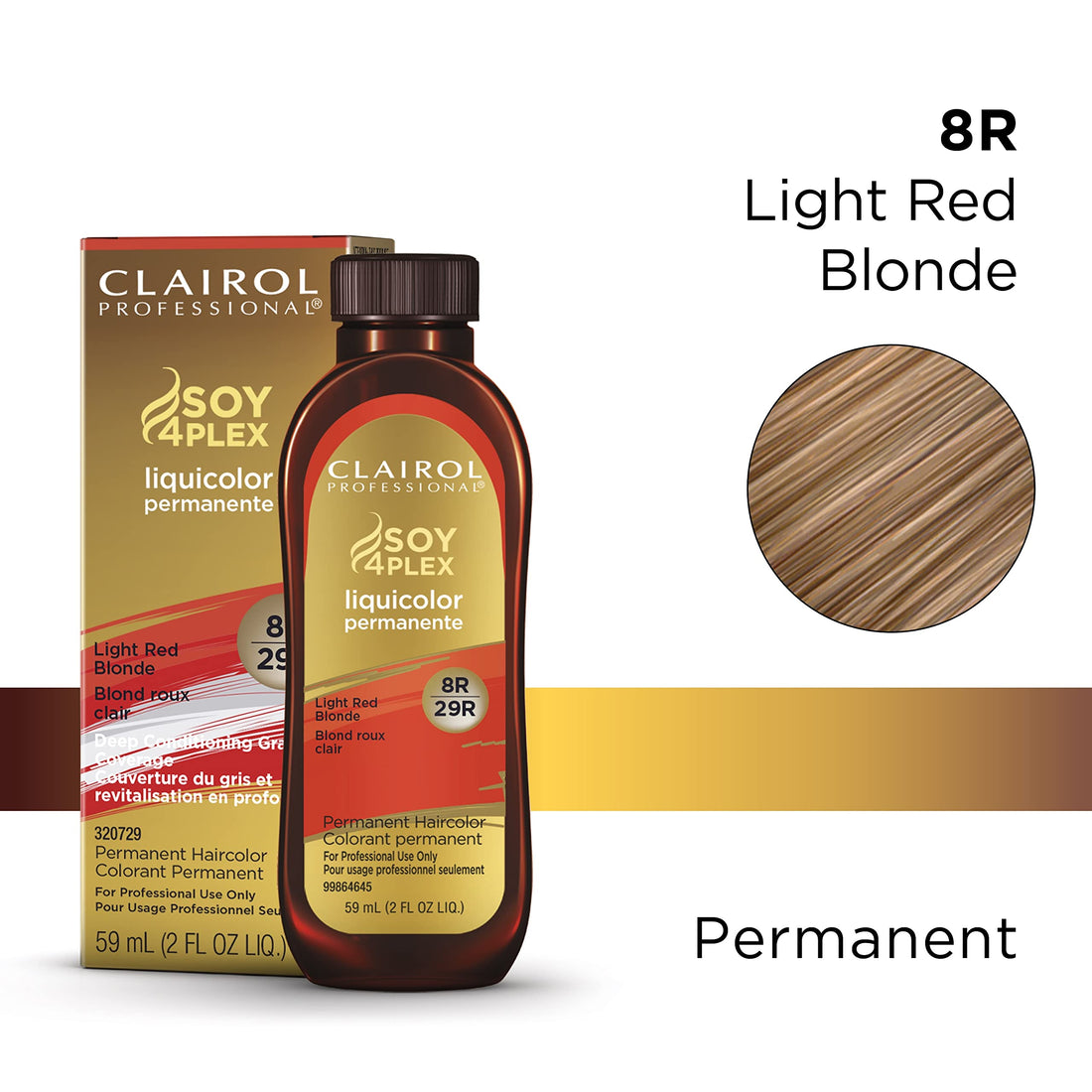 Clairol Professional Permanent Liquicolor for Hair, 8r Light Red Blonde, 2 Fl Oz
