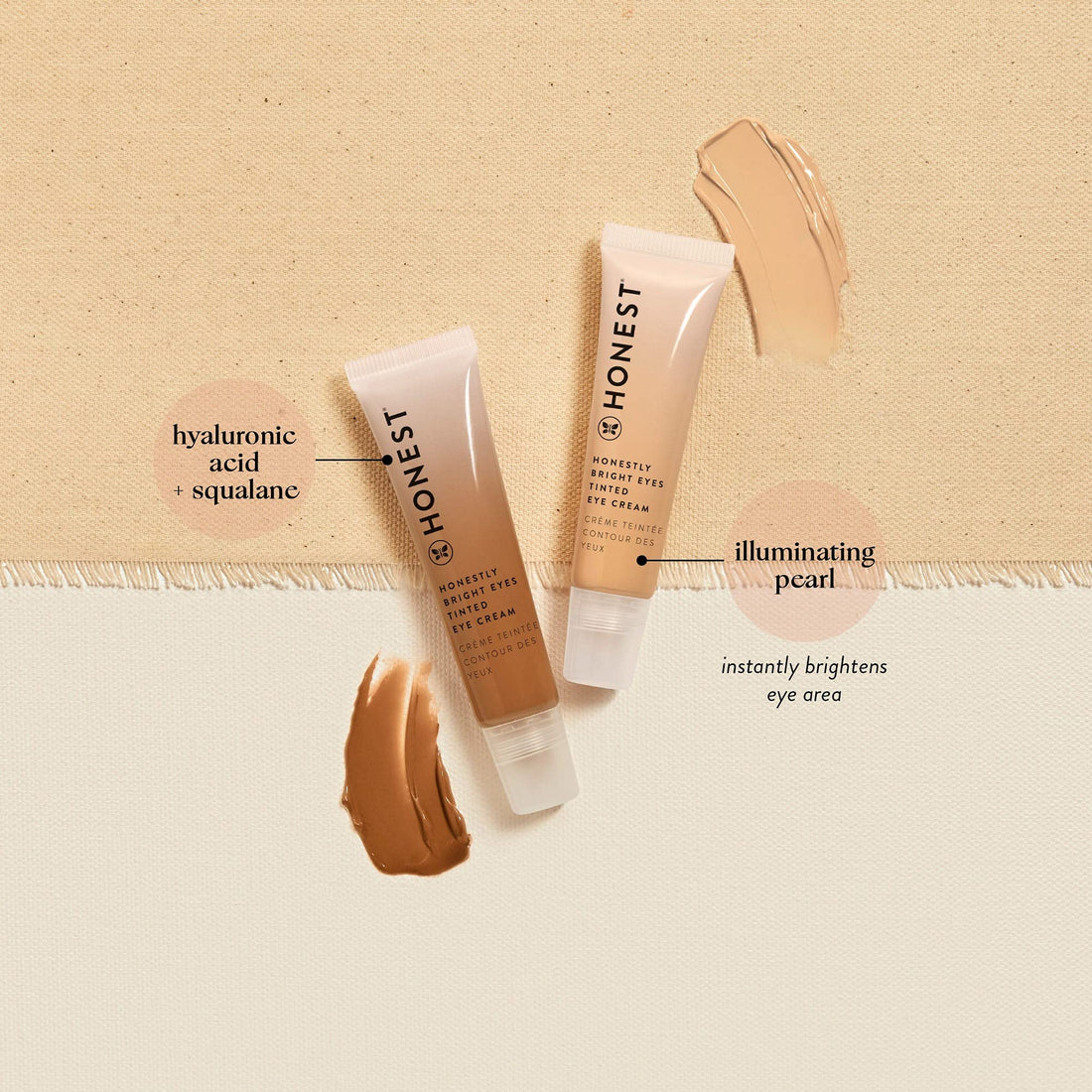 Honest Beauty Honestly Bright Eyes Tinted Eye Cream, Sandstone, Fragrance Free, 0.5 Fl Oz