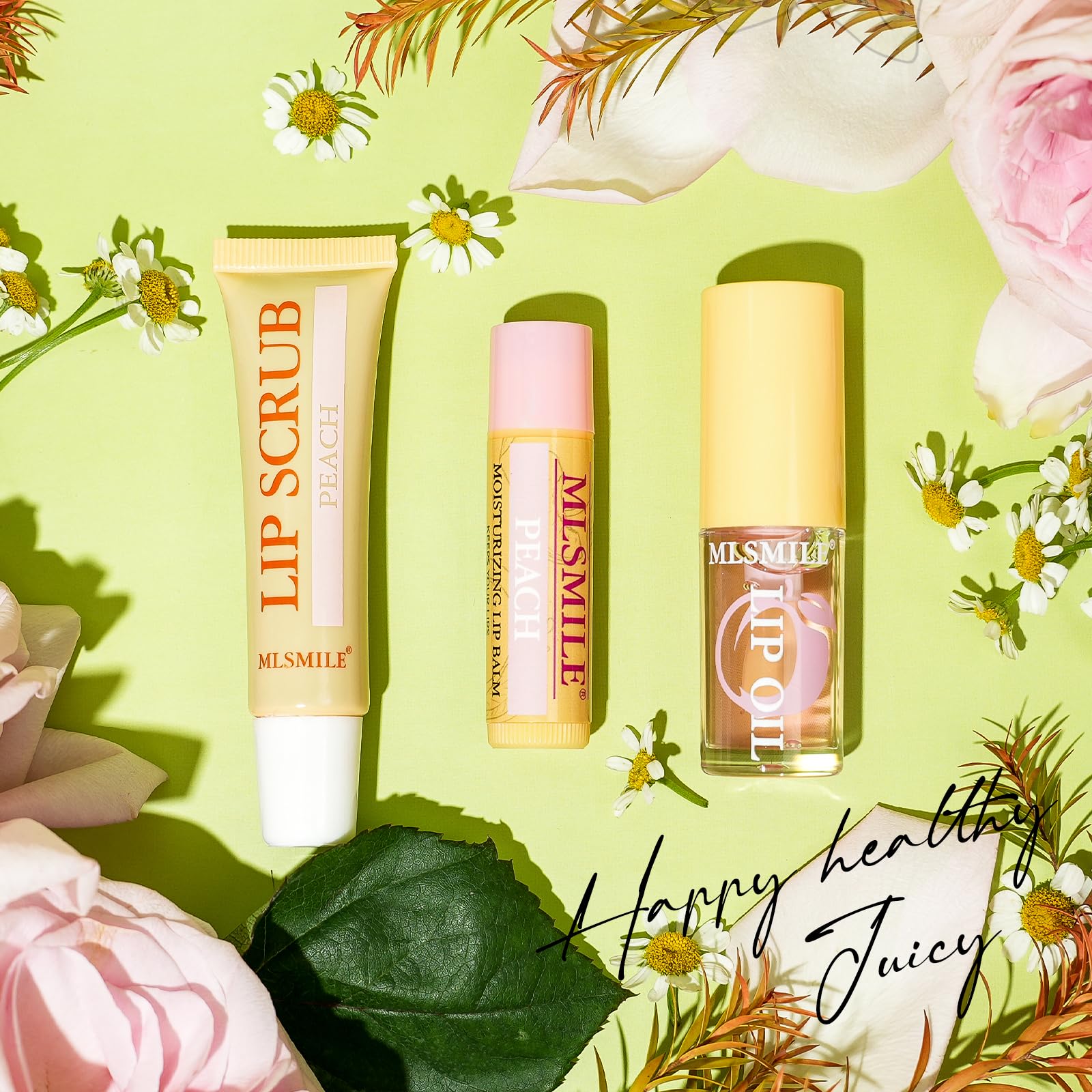 Lip Scrub + Lip Balm + Lip Oil + Headband Gift Set, Vitamin E lip Care Set, Clear Toot Lip Gloss, Exfoliate, Exfoliate Dead Skin, Fade Lip Lines, Natural Origin Moisturizing Lip Care Gifts