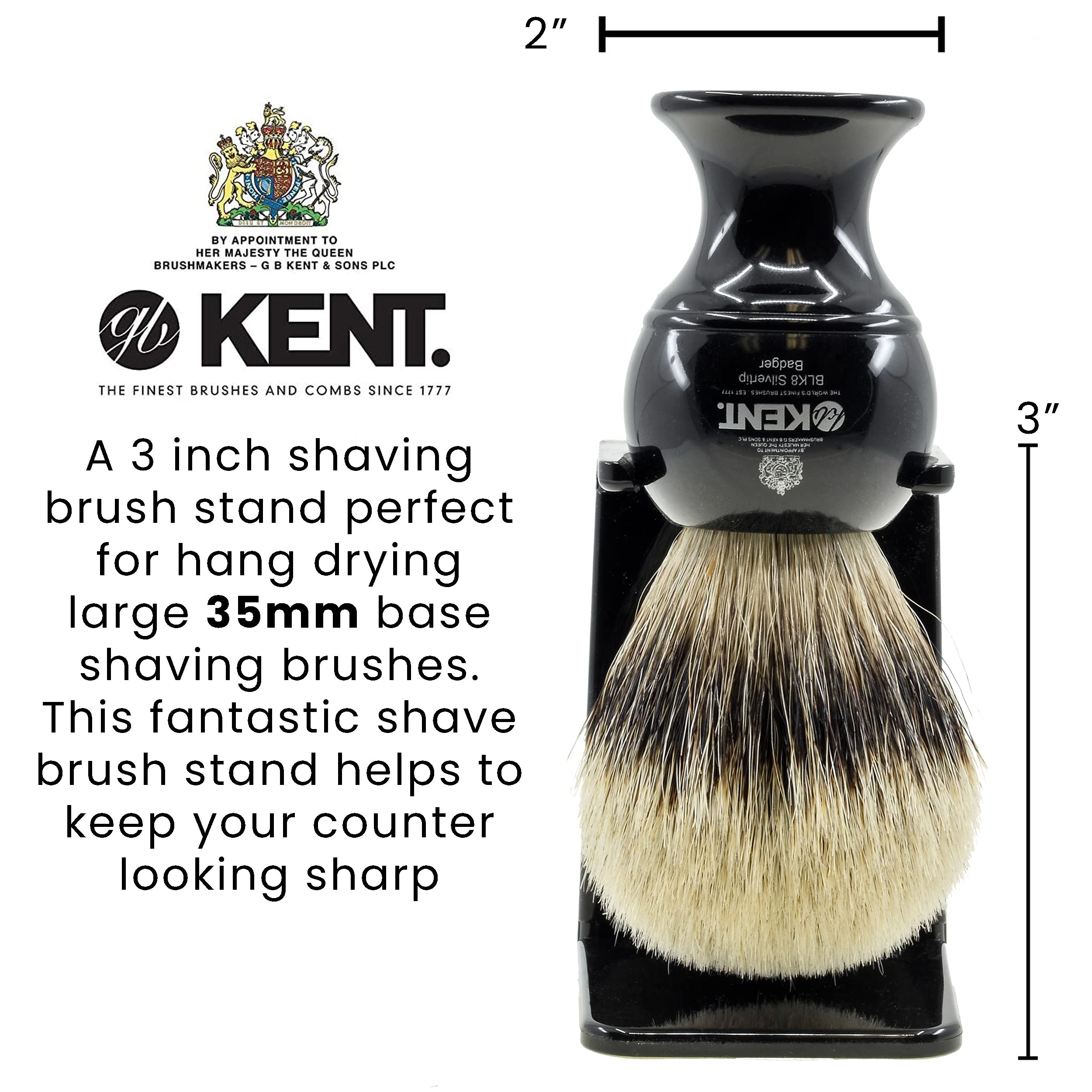 KENT VSB2 BLK Large Shaving Brush Stand