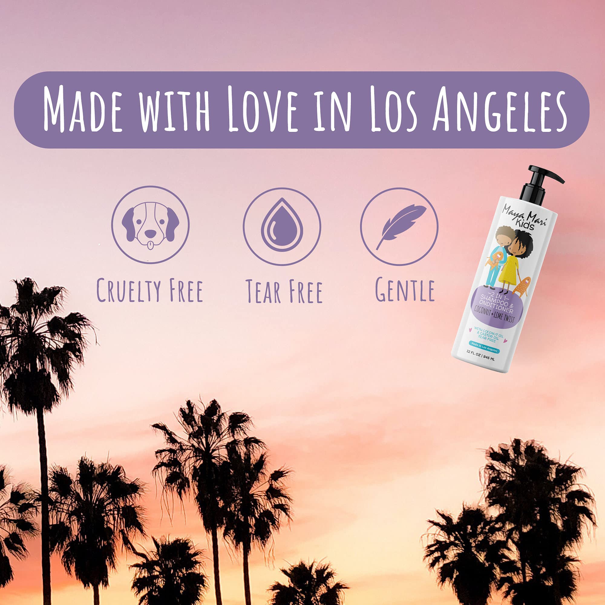 Kids Curly Hair Gift Set | 2-in-1 Kids Shampoo & Conditioner, Curl Cream, & Leave-In Conditioner | Shea Butter, Tear-Free, Frizz Control, & Sulfate-Free, 32 Fl Oz