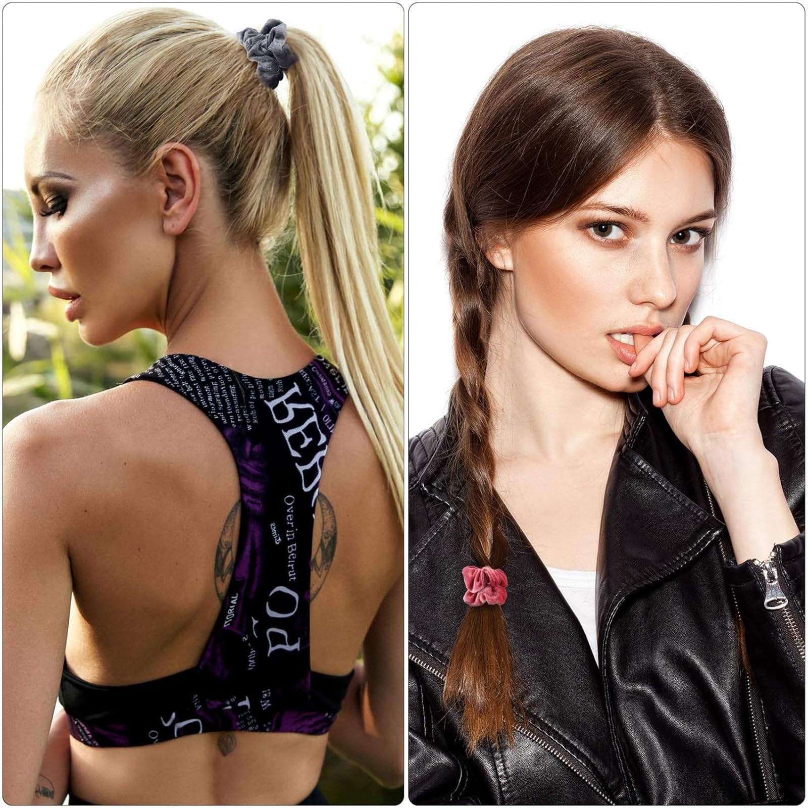 22 Pieces Colorful Velvet Scrunchies for Toddler Girls Women Small Scrunchies for Thick Thin Hair Soft Velvet Elastic Hair Ties Bands Ponytail Holder Hair Accessory for Kids with Storage Bag (Classic