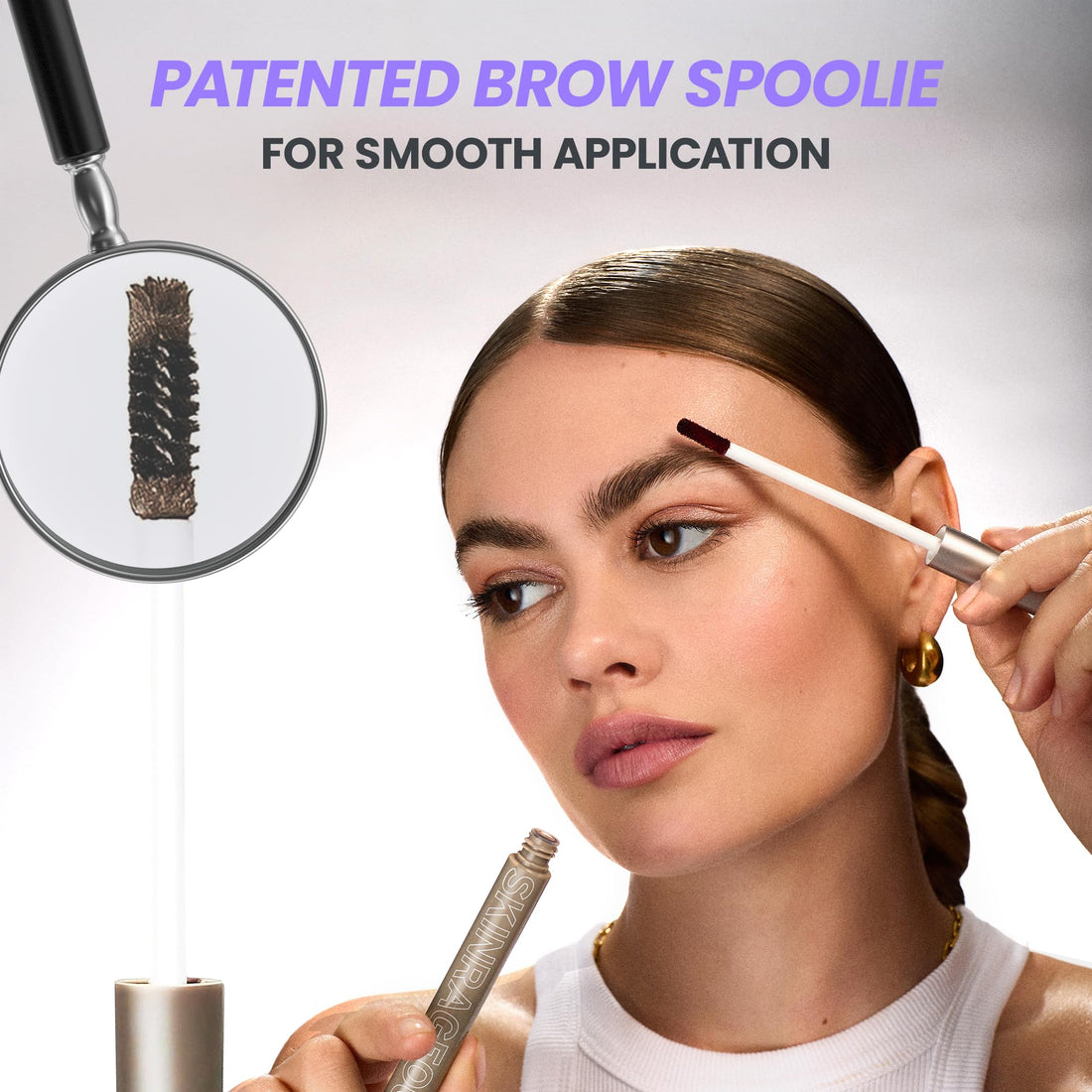 Wonderskin Brow/Do Eyebrow Gel Topper - Skinrageous All-Day Eyebrow Tint Mascara, Long-Lasting, Waterproof & Transfer-Proof Tinted Brow Gel Topper (Brunette)